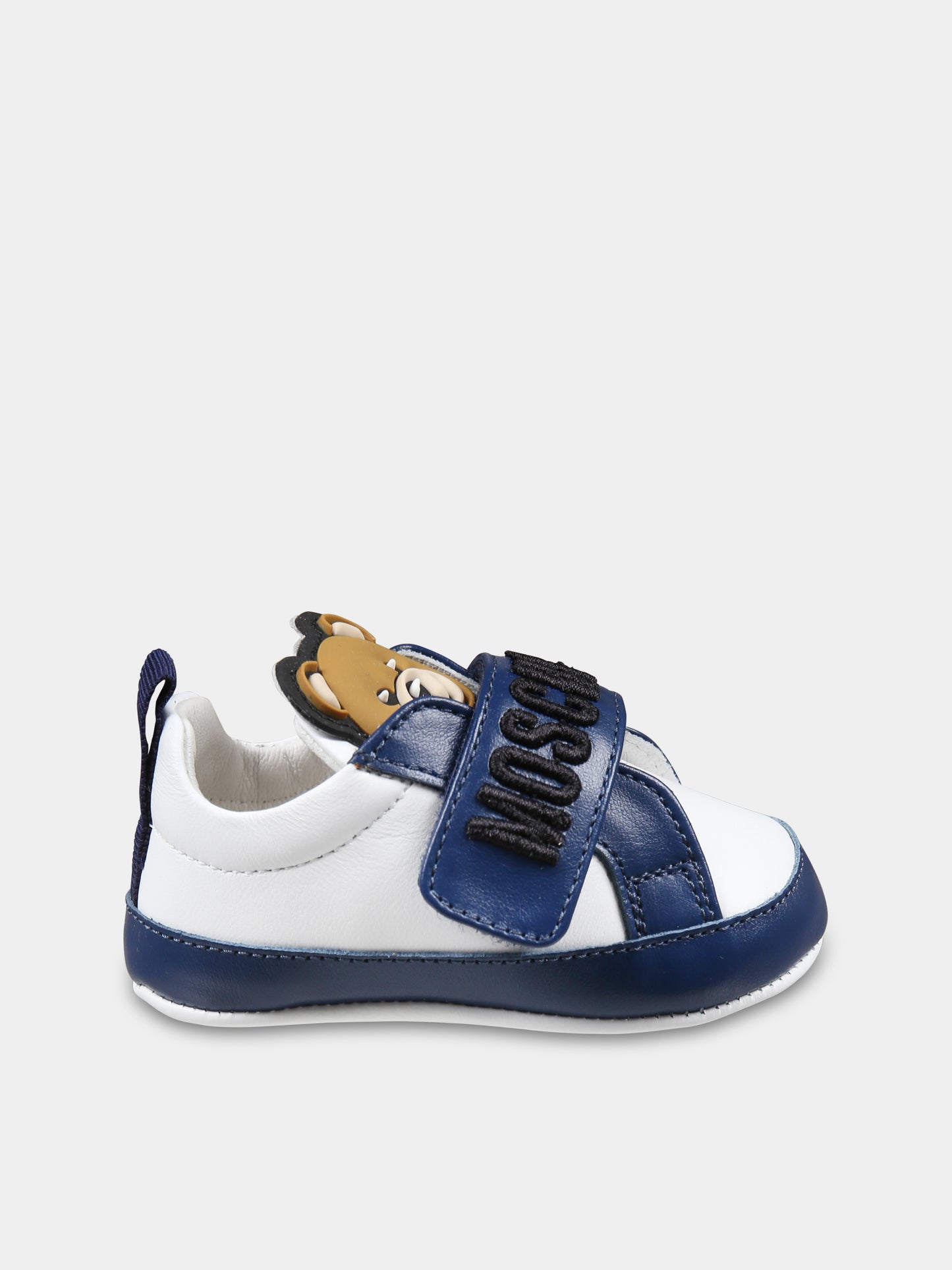 Sneakers blu per neonato con Teddy Bear,Moschino Kids,80398 3