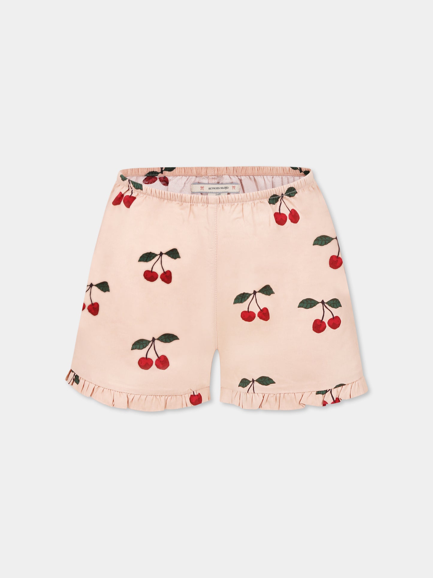 Pink shorts for girl with cherries
