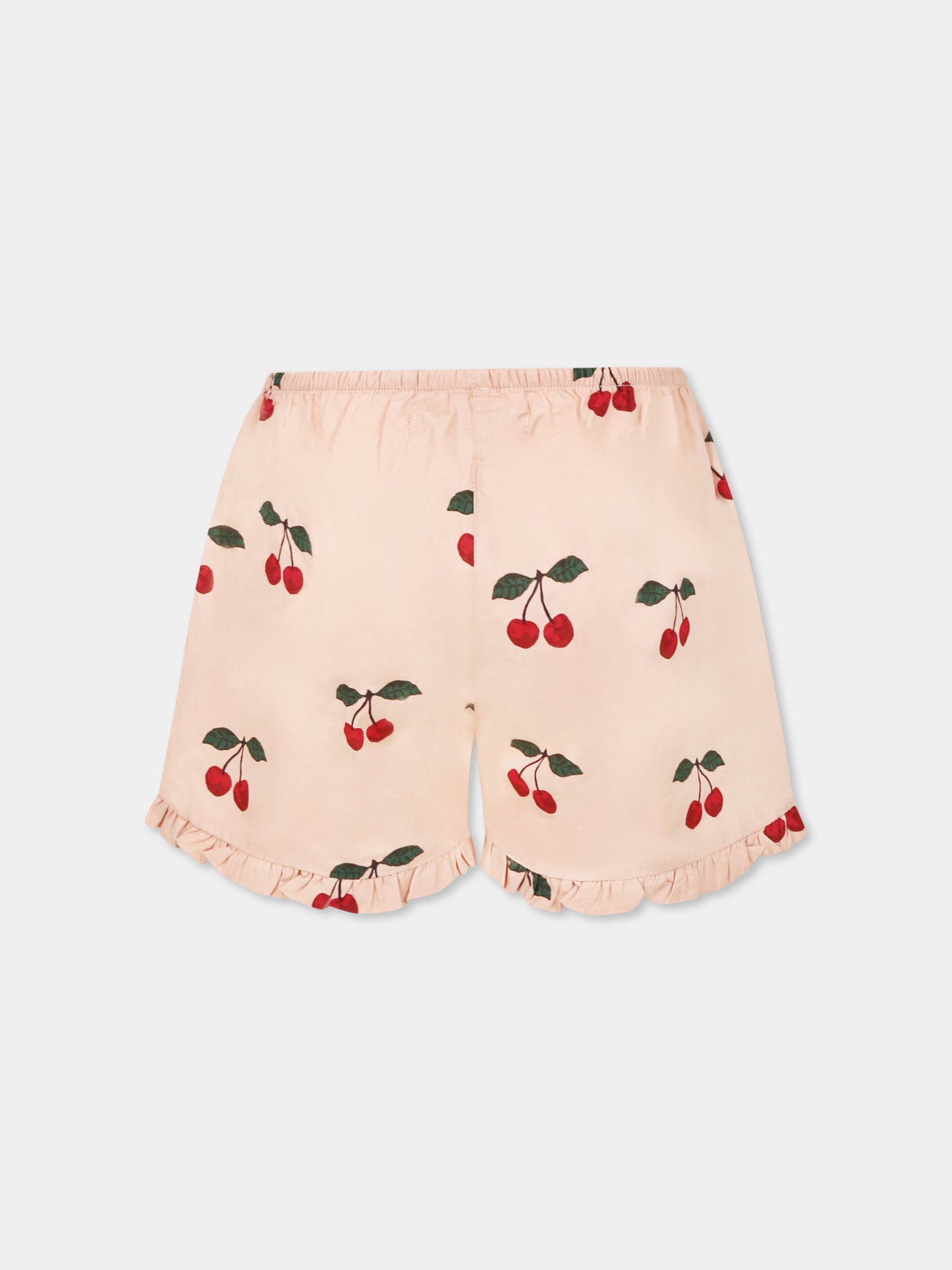 Pink shorts for girl with cherries