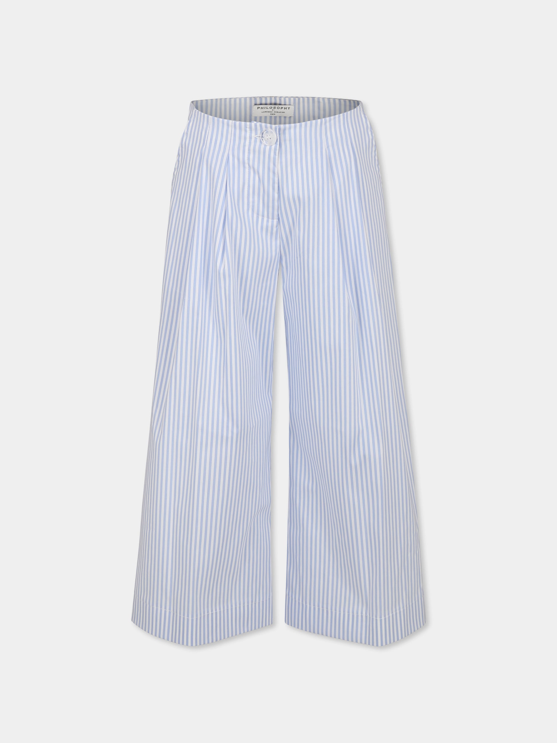 Pantaloni celesti per bambina con logo,Philosophy,I1E414 5146 P152