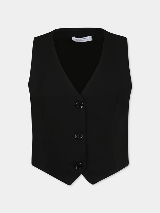 Black waistcoat for girl