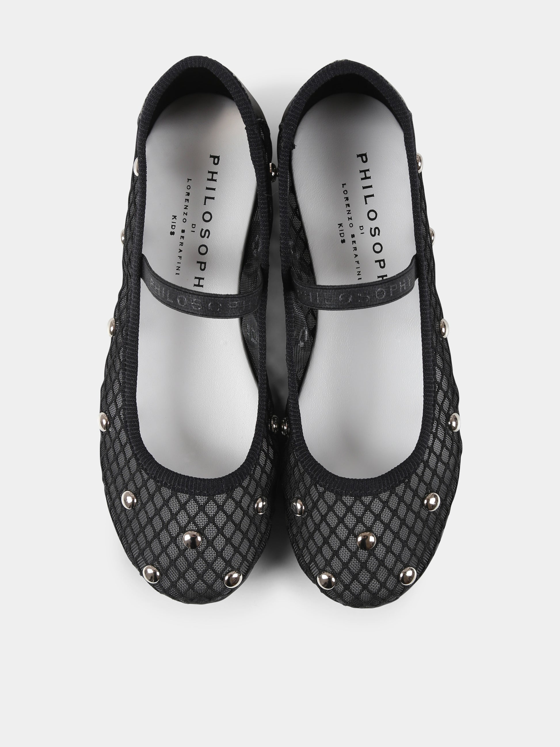 Ballerine nere per bambina con borchie,Philosophy,I8E002 5741 P050