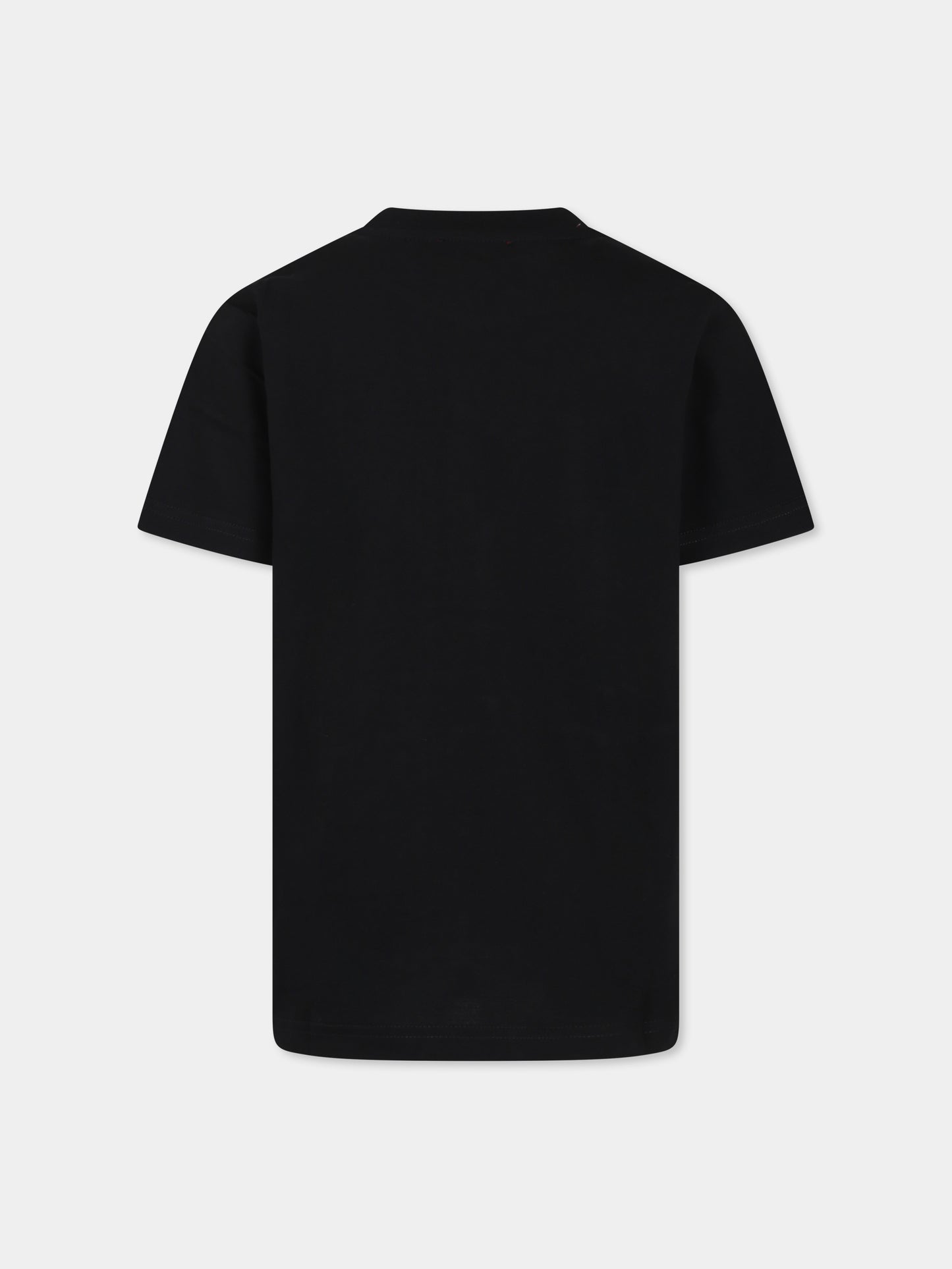 T-shirt nera per bambino con logo,Diesel,J01776 00YI9 K900