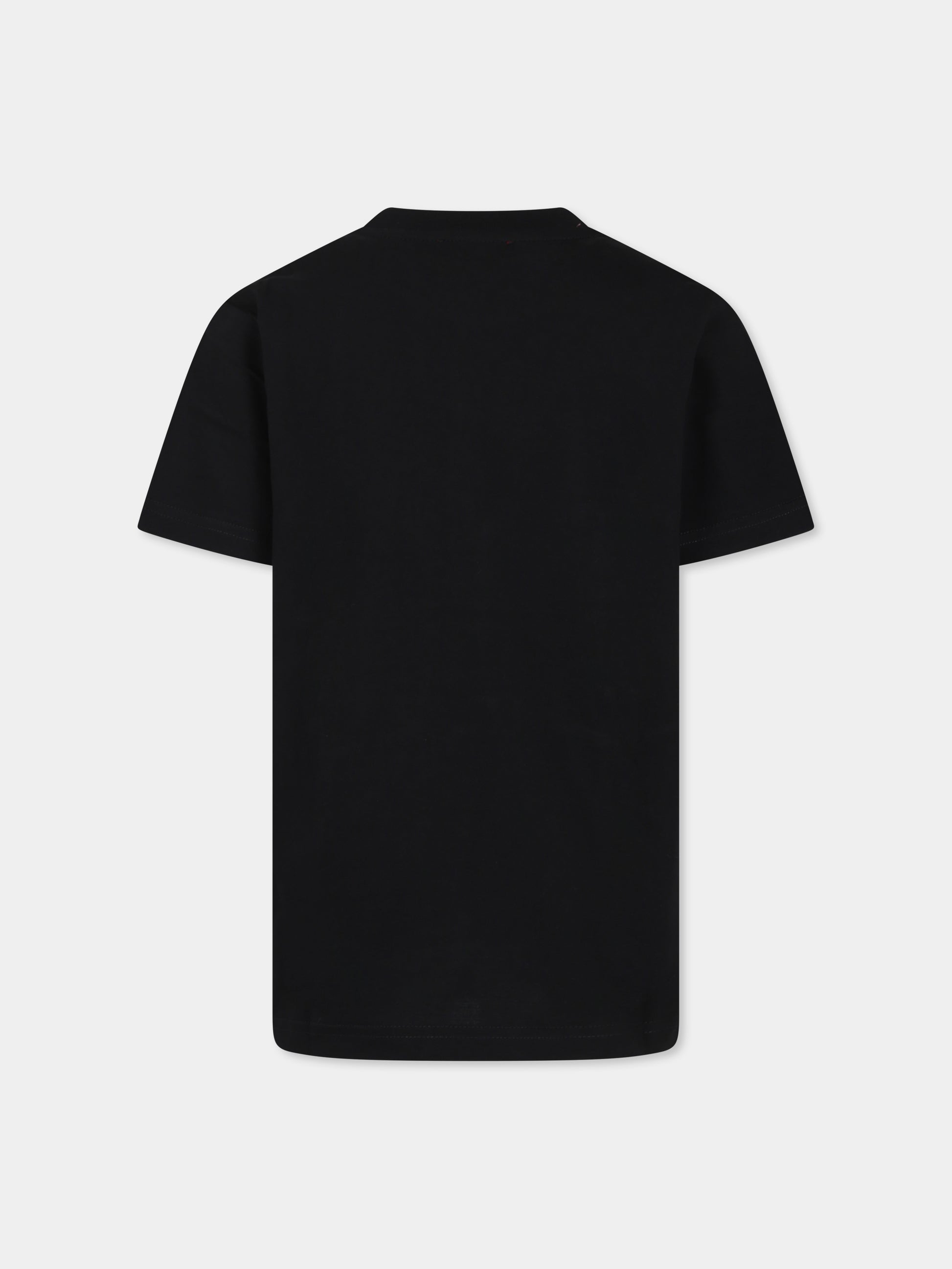 T-shirt nera per bambino con logo,Diesel,J01776 00YI9 K900