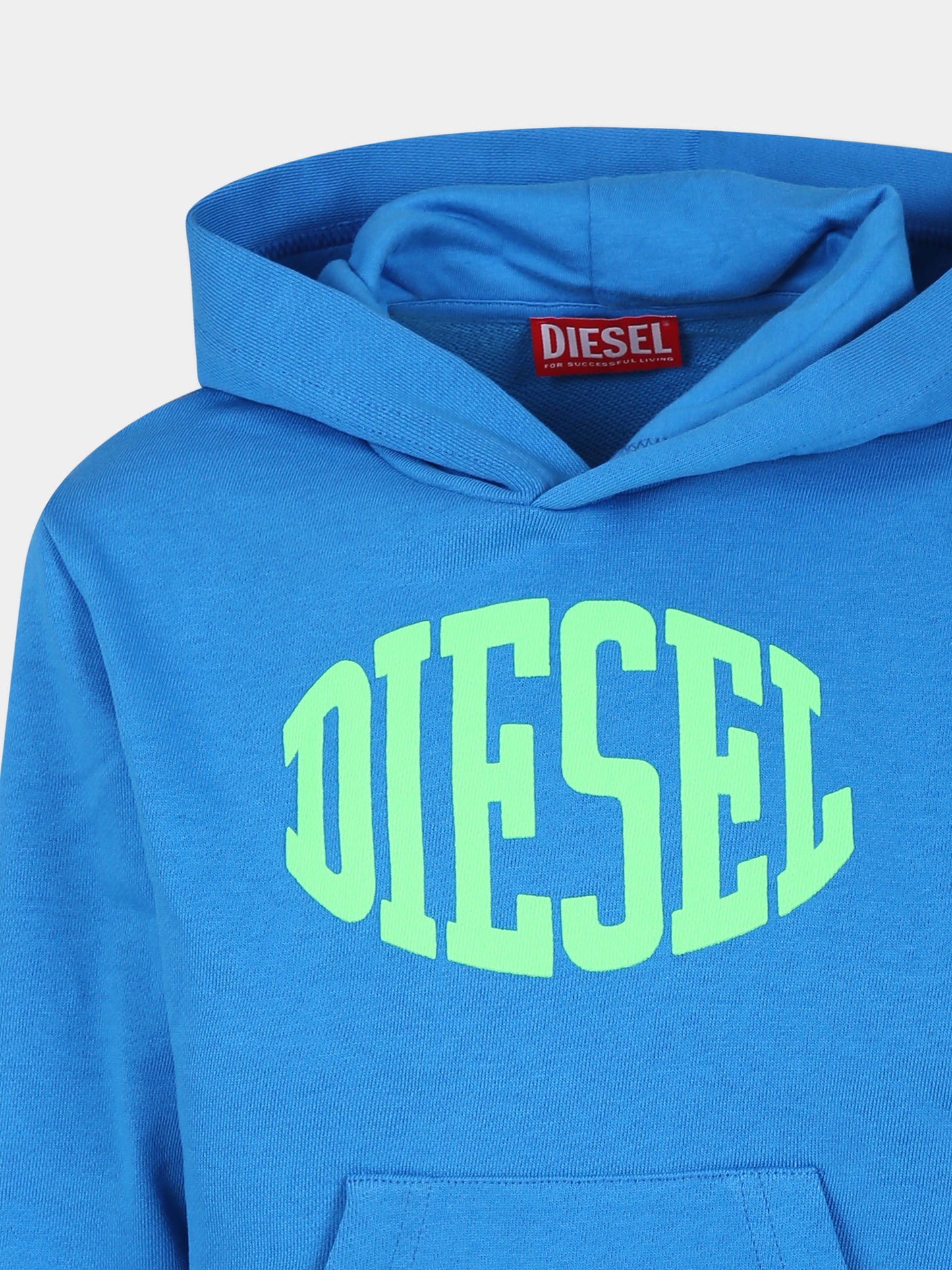 Felpa azzurra per bambino con logo,Diesel,J01775 KYAXZ K881