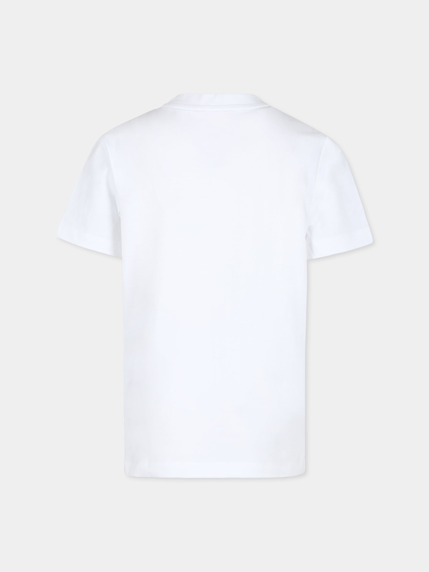 T-shirt bianca per bambino con logo,Diesel,J01732 KYATR K100