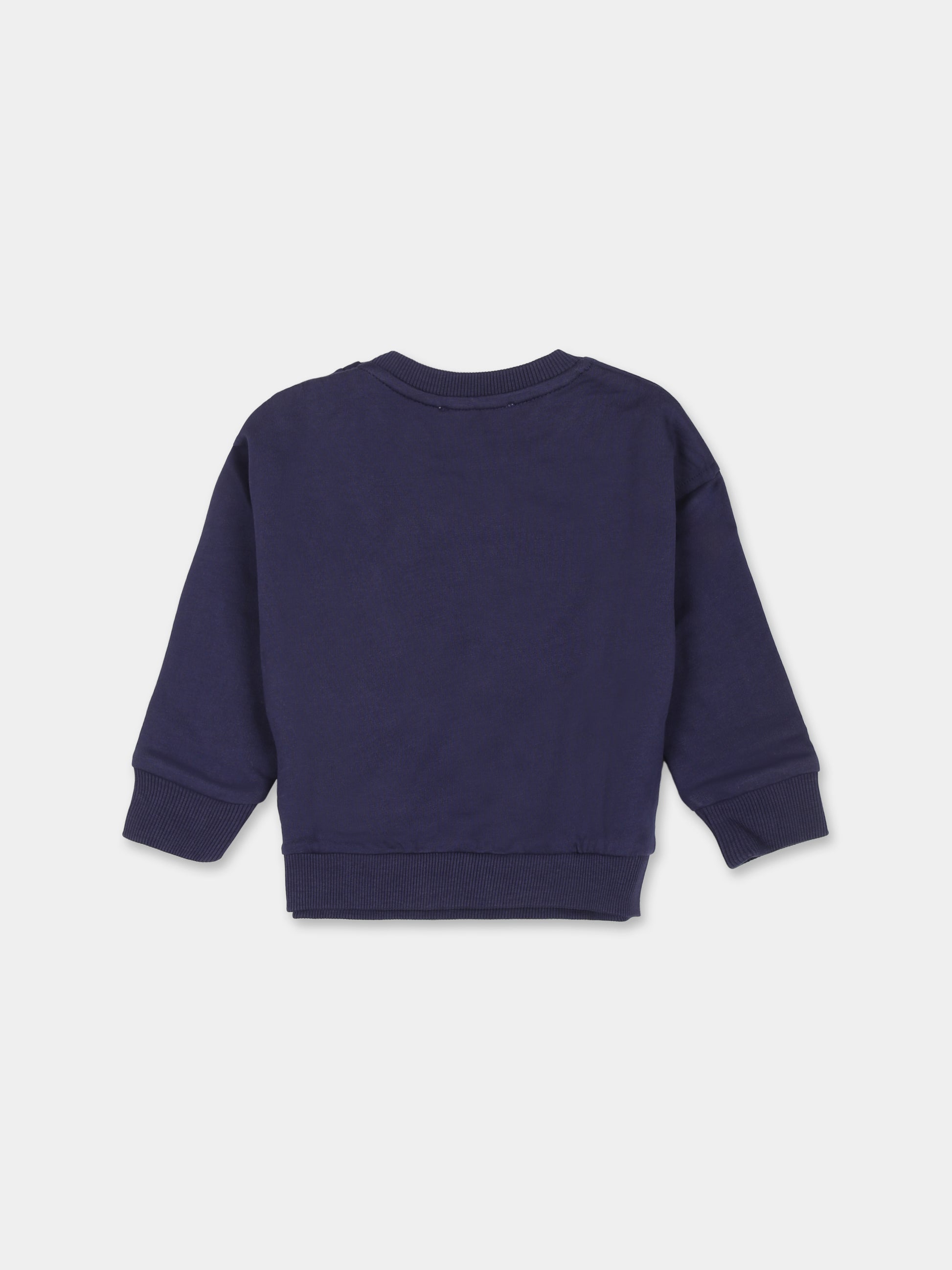 Felpa blu per neonato con Teddy Bear,Moschino Kids,MYF03Q LCA69 40016