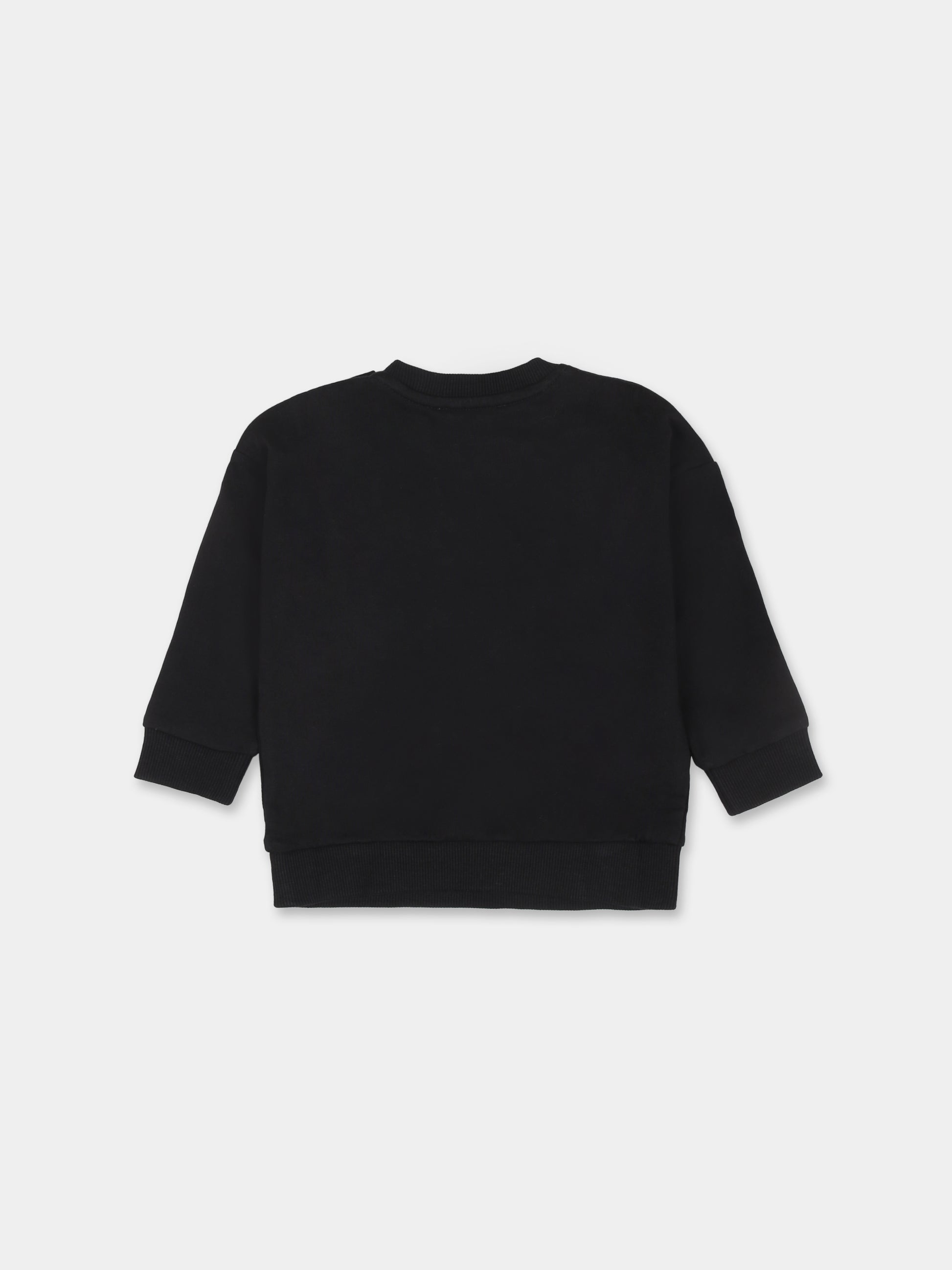 Felpa nera per neonati con Teddy Bear,Moschino Kids,MUF058 LCA72 60100