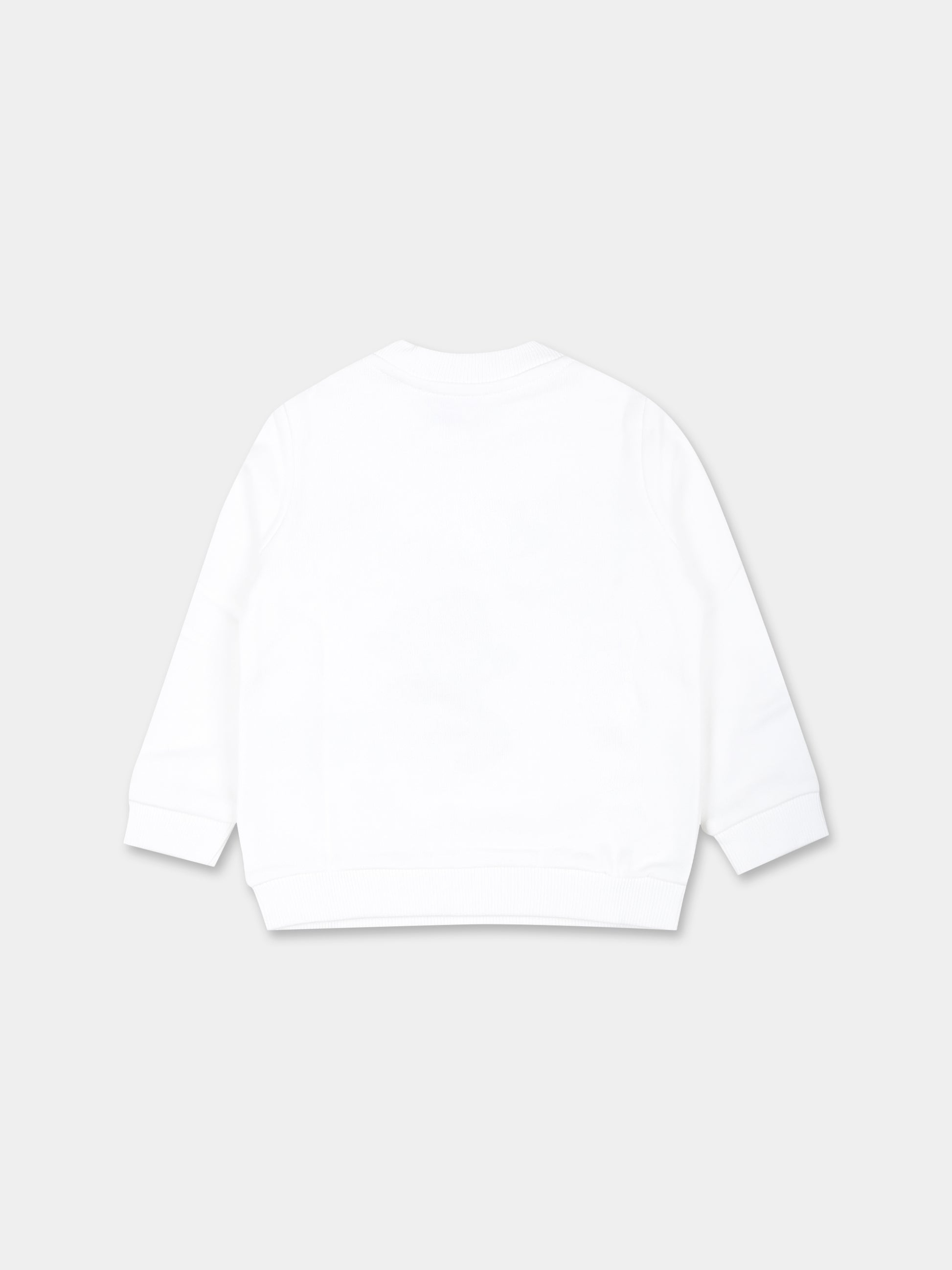 Felpa bianca per neonati con Teddy Bear,Moschino Kids,MVF04Q LCA32 10101