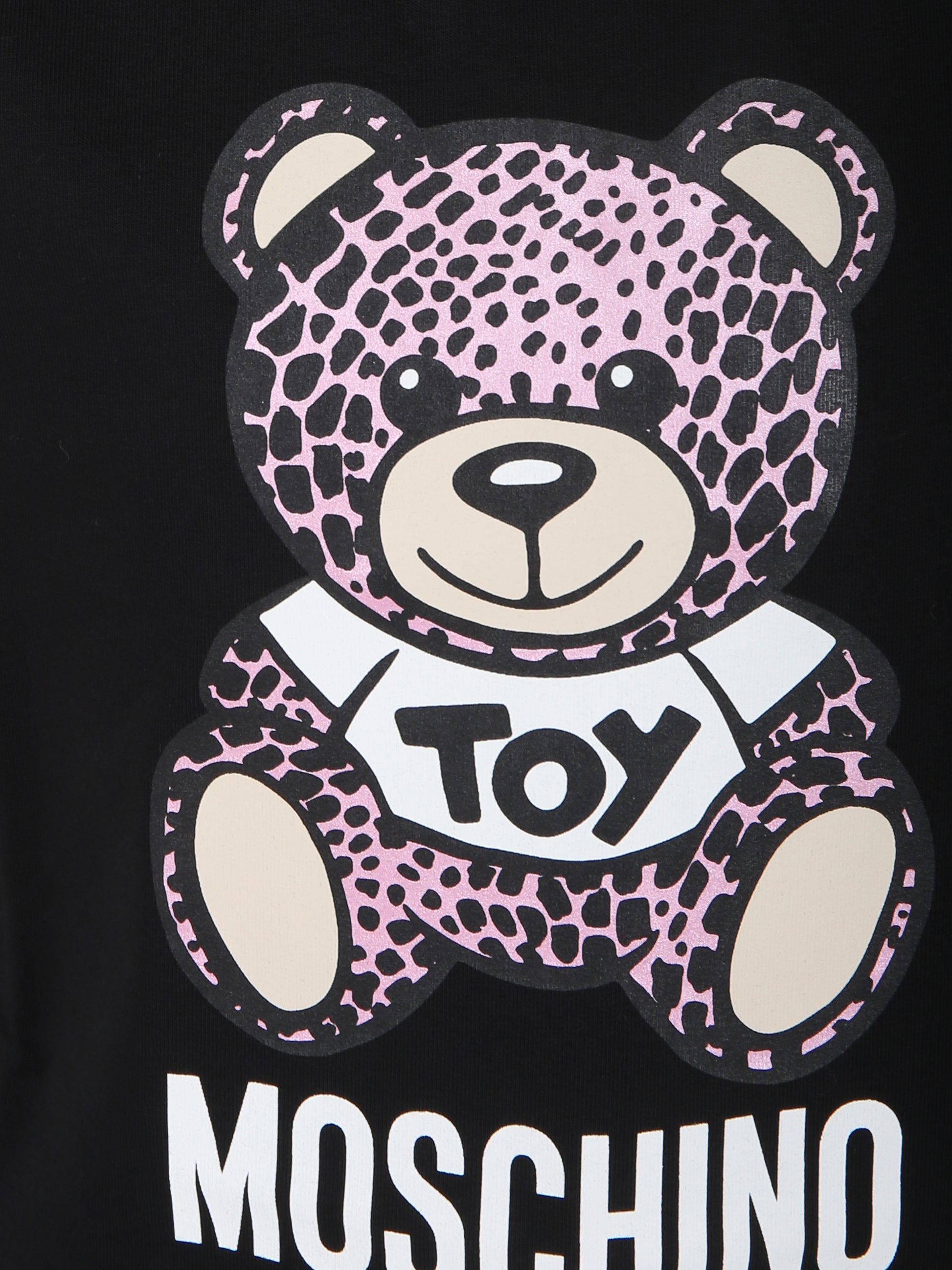 Vestito nero per bambina con Teddy Bear,Moschino Kids,HDV0EA LDA13 60100