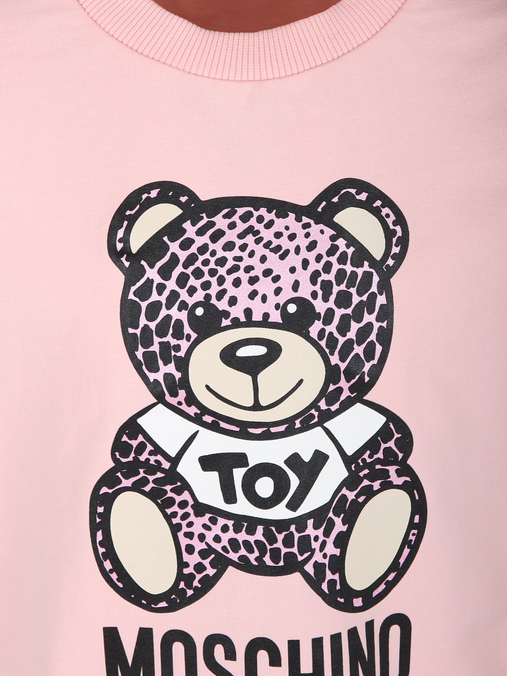 Vestito rosa per bambina con Teddy Bear,Moschino Kids,HDV0EA LDA13 50209