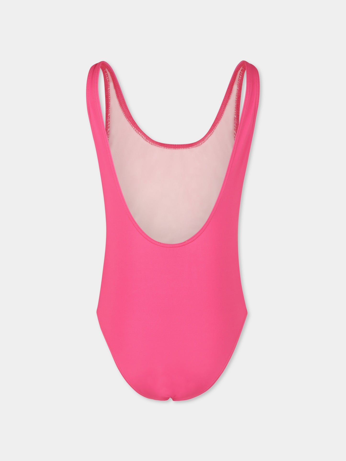 Costume intero fucsia per bambina con Teddy Bear,Moschino Kids,H0L00B LKA00 50533