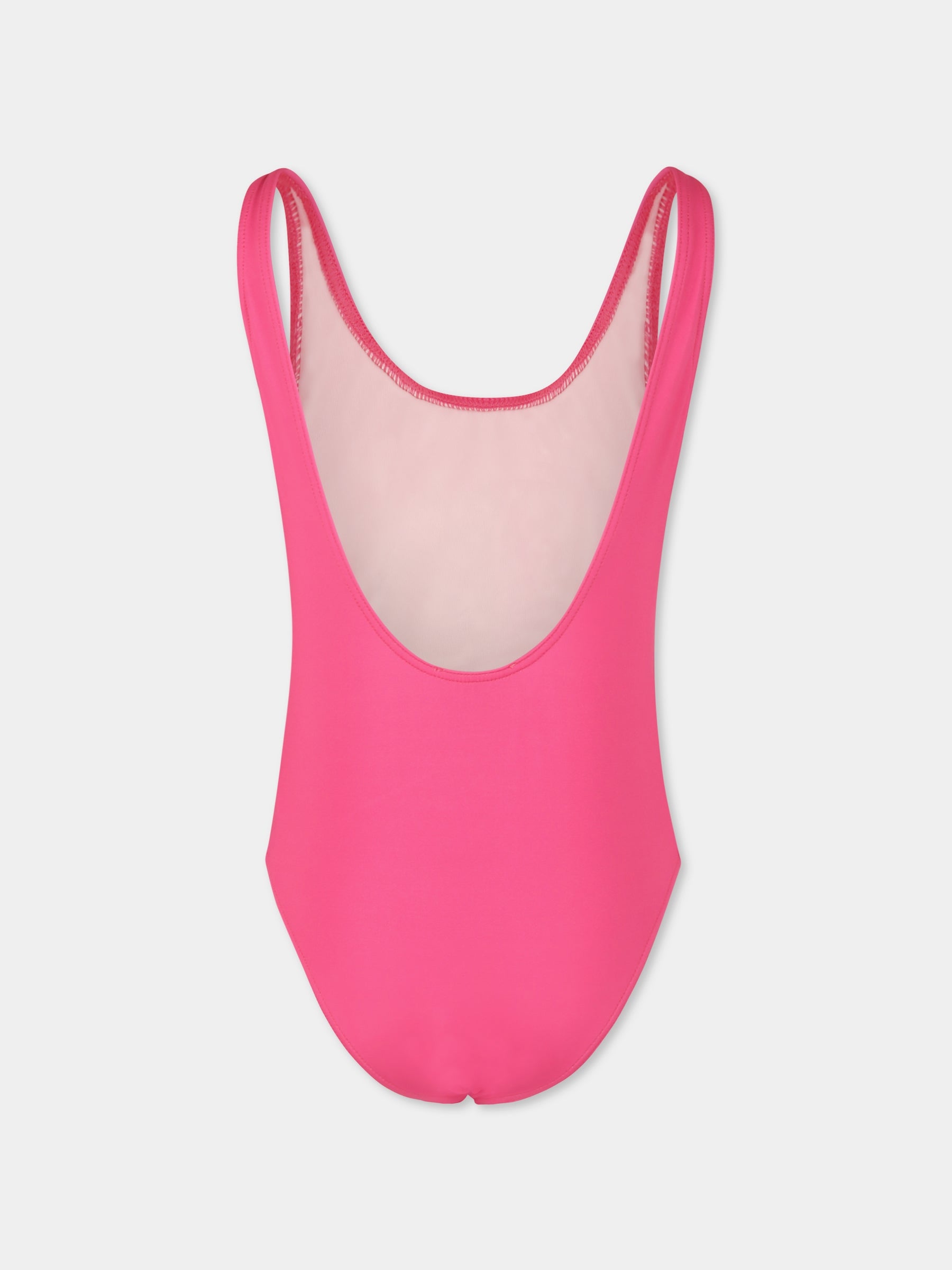 Costume intero fucsia per bambina con Teddy Bear,Moschino Kids,H0L00B LKA00 50533