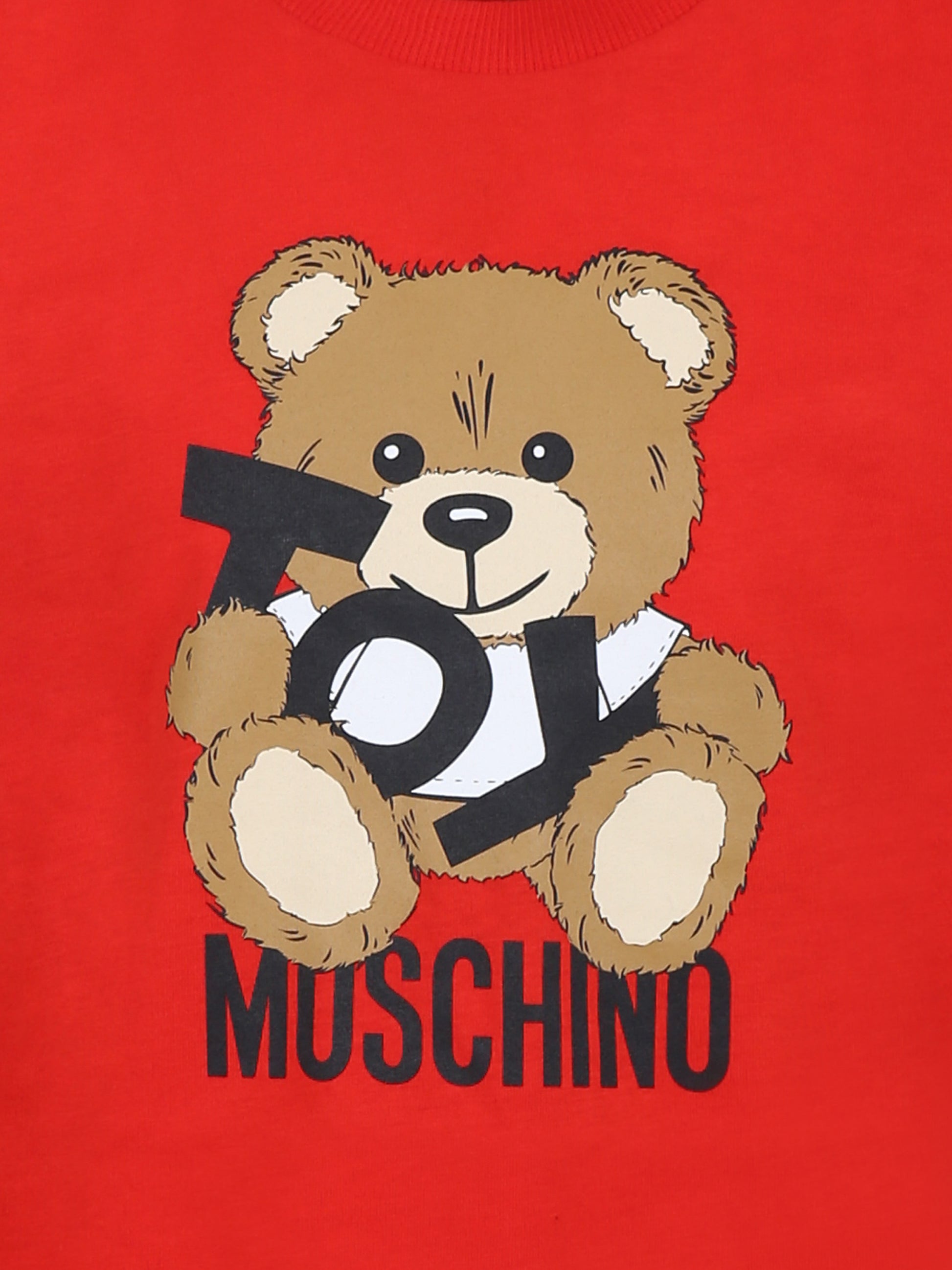 T-shirt rossa per bambini con Teddy Bear,Moschino Kids,H9M04K LAA03 50109