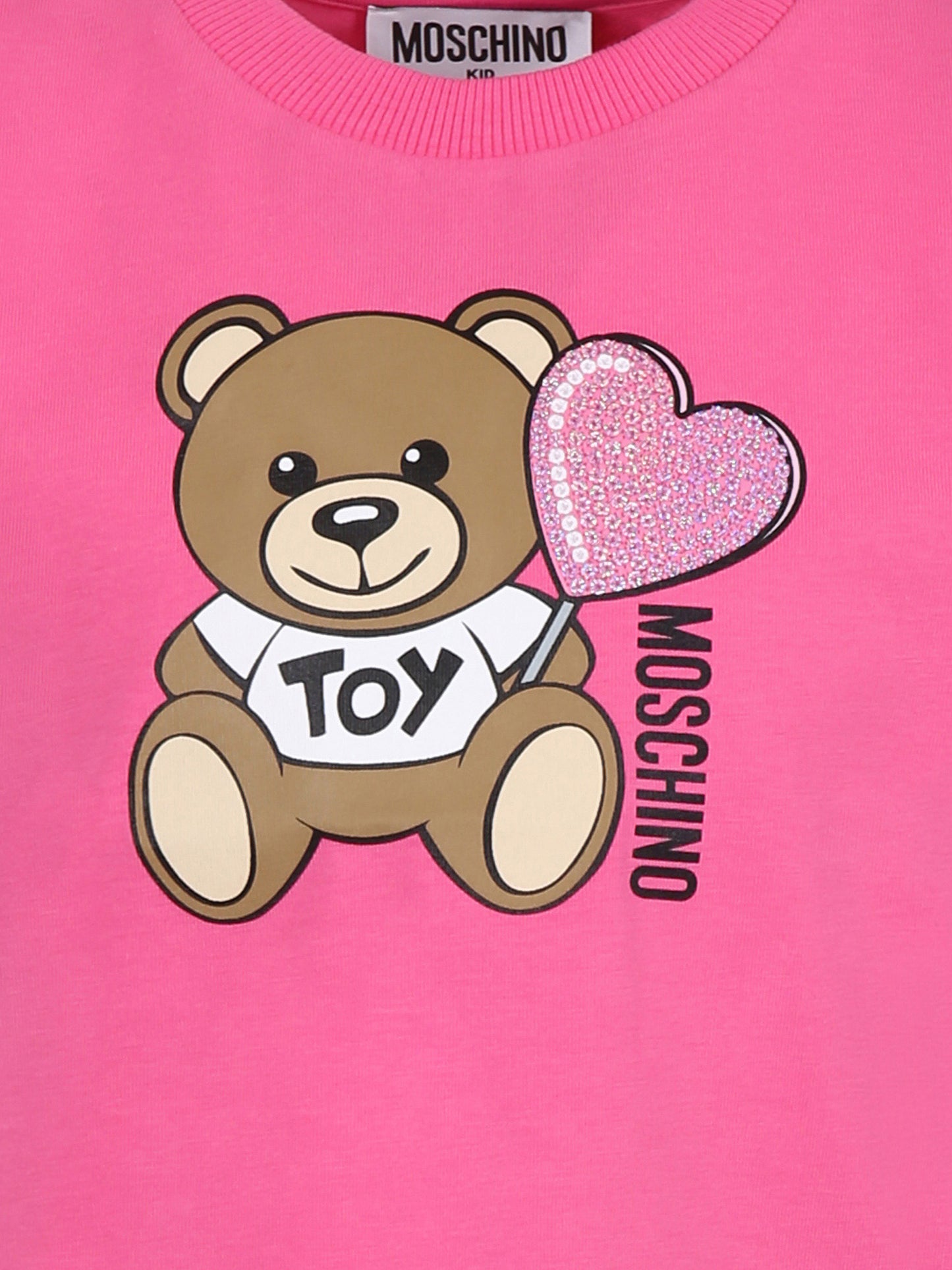 T-shirt fucsia per bambina con Teddy Bear e cuore,Moschino Kids,HDM06K LBA00 50533