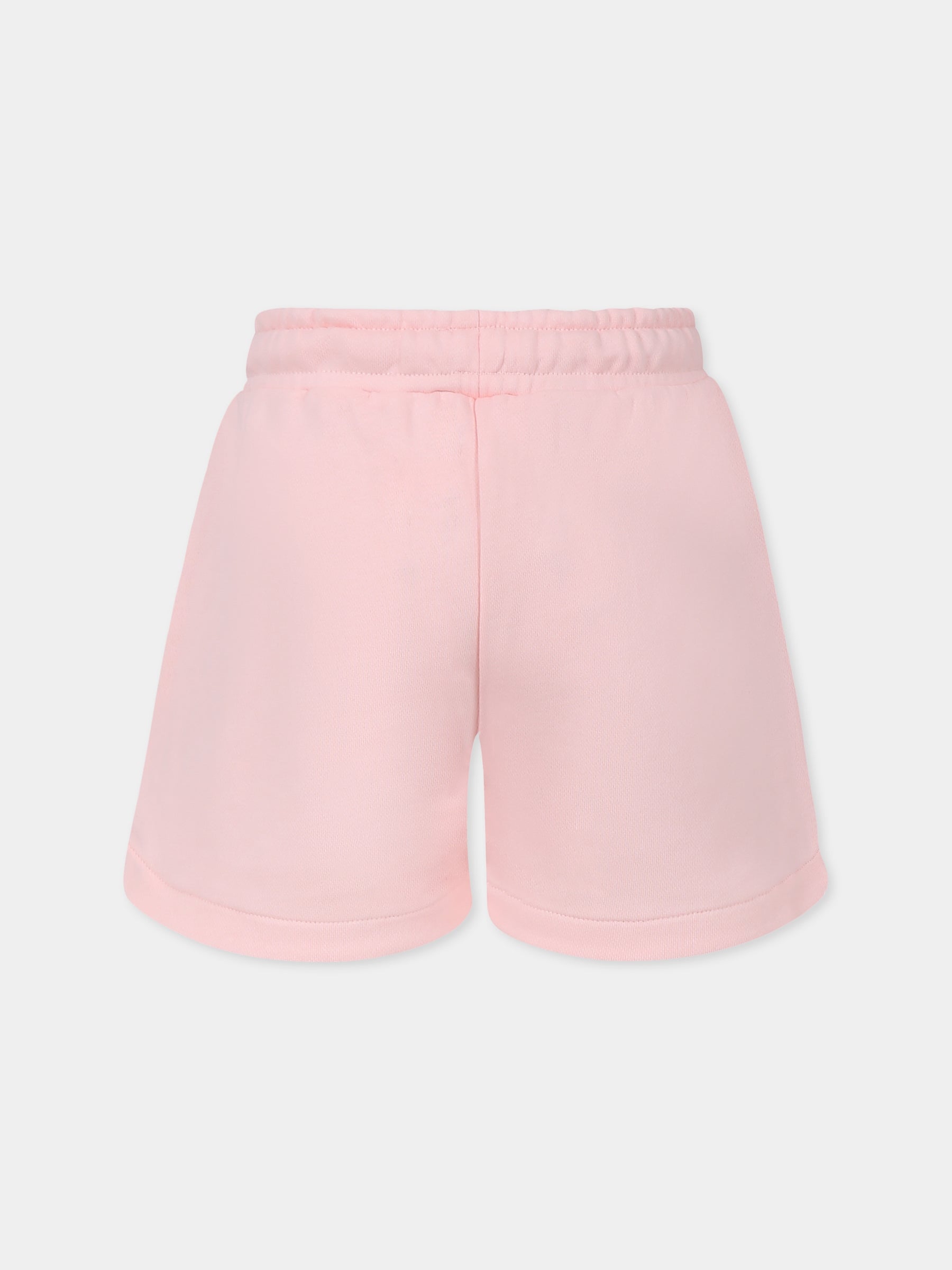 Shorts rosa per bambina con Teddy Bear e cuore,Moschino Kids,HDQ01M LCA52 50209