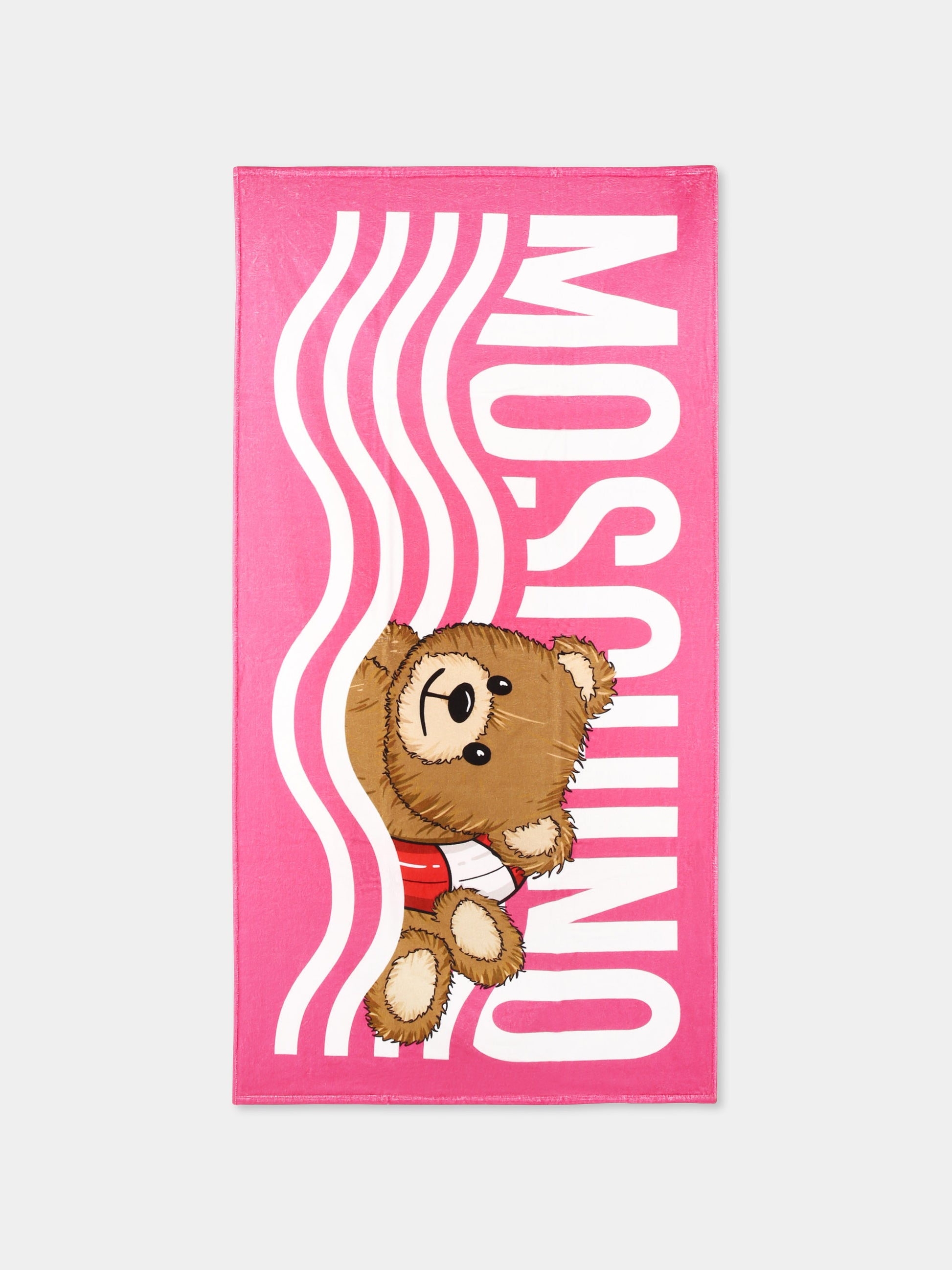 Telo mare fucsia per bambina con Teddy Bear,Moschino Kids,HSX01B LGA24 50533