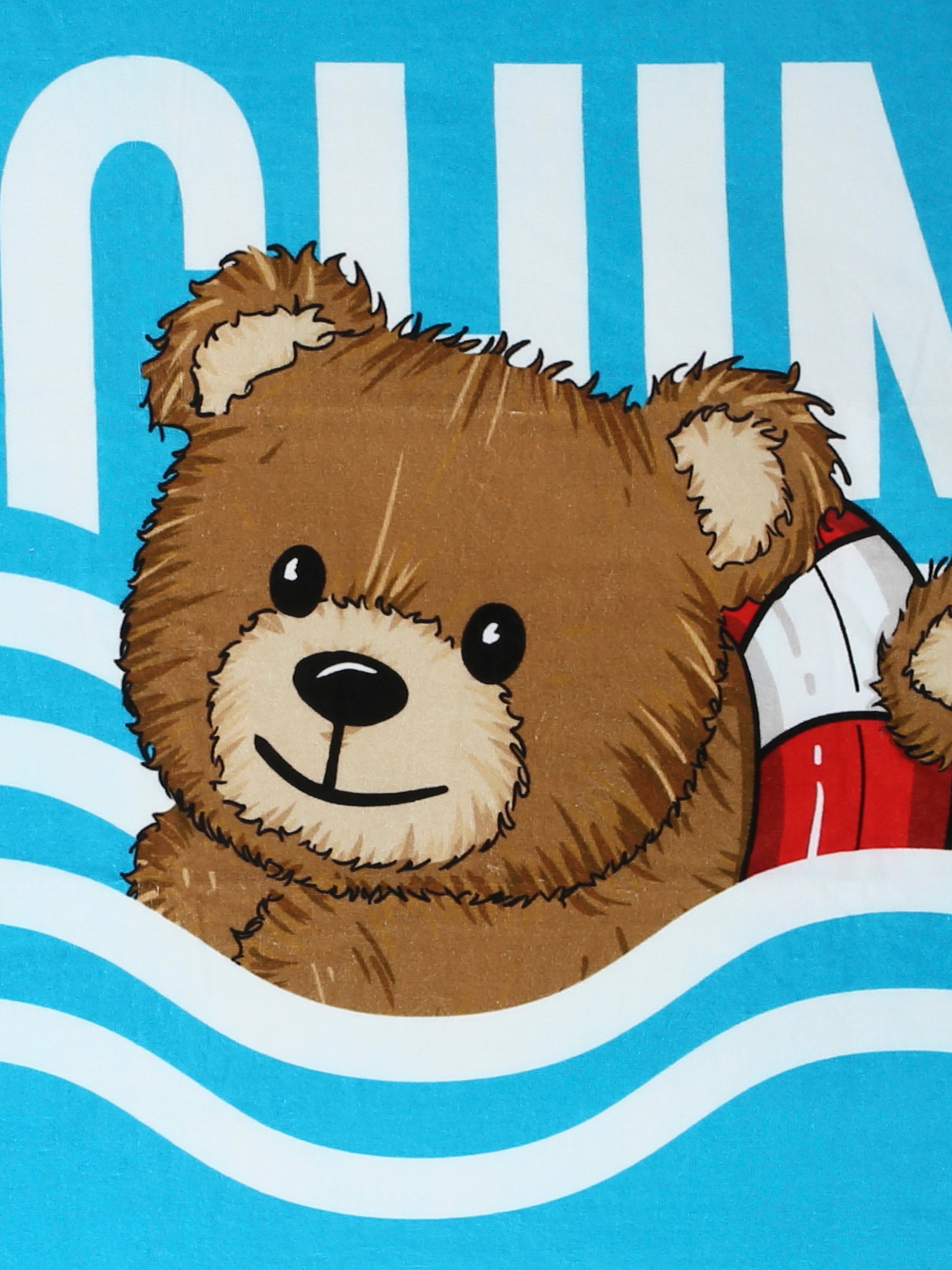 Telo mare azzurro per bambini con Teddy Bear,Moschino Kids,HSX01B LGA24 41047