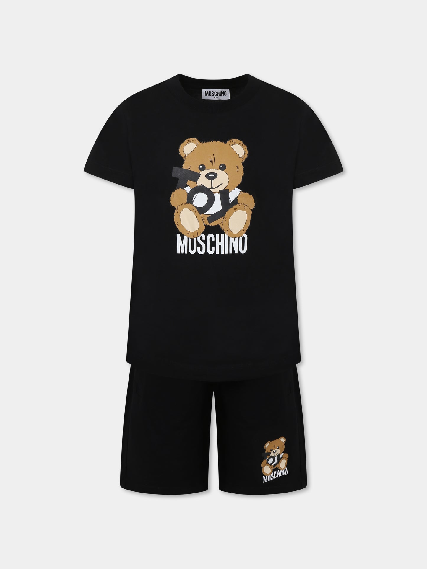 Completo nero per bambino con Teddy Bear,Moschino Kids,HUG00S LCA19 60100