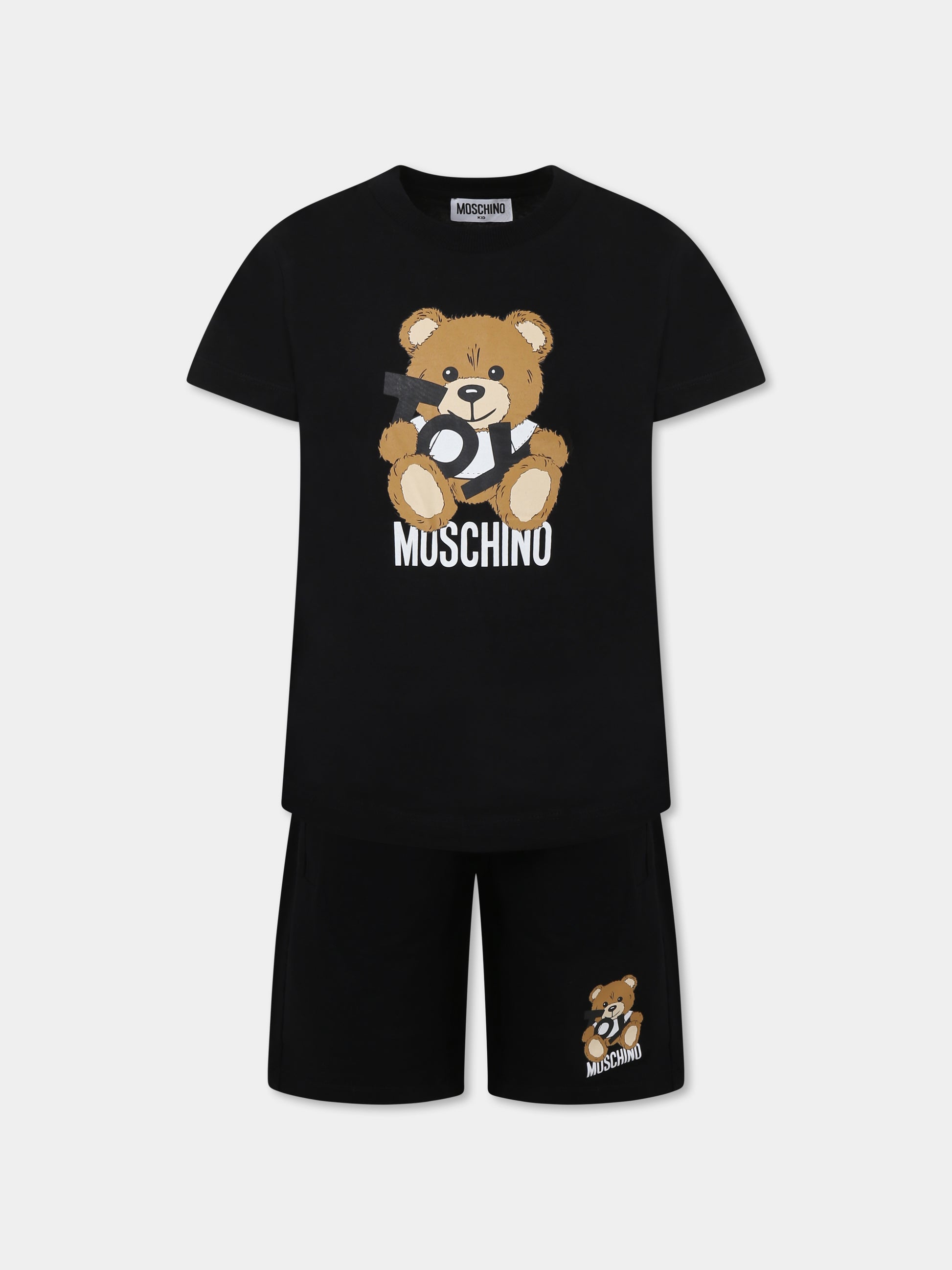 Completo nero per bambino con Teddy Bear,Moschino Kids,HUG00S LCA19 60100
