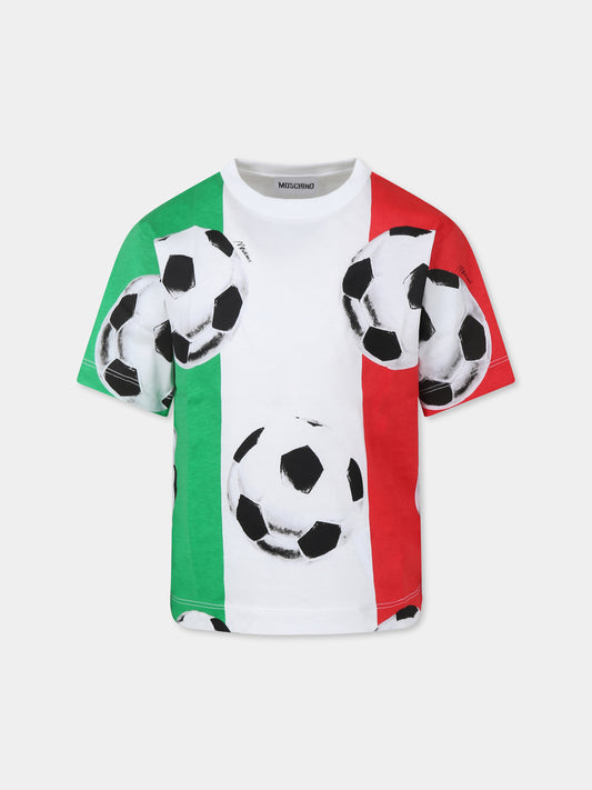 Multicolor t-shirt for boy with ball print