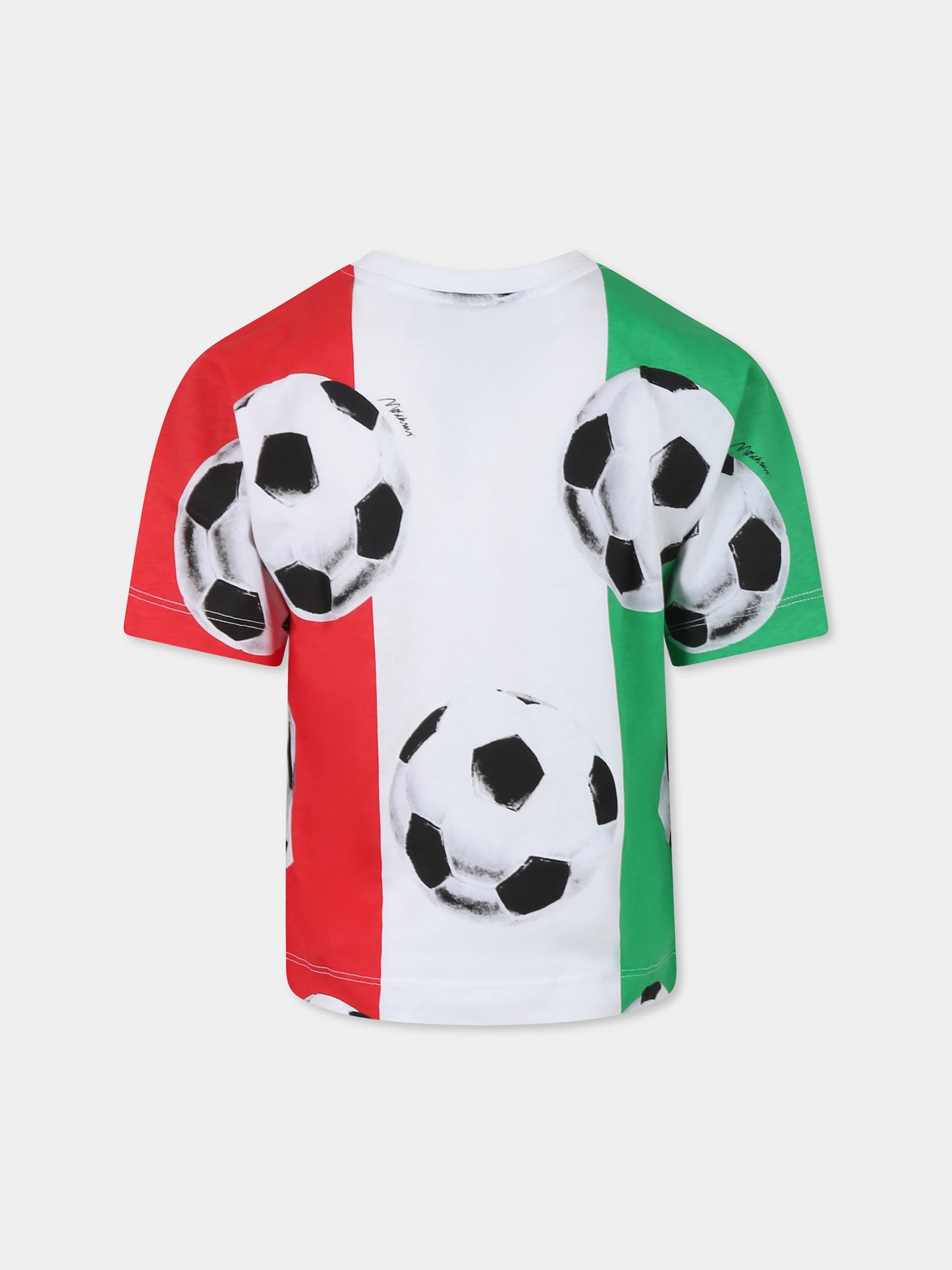 Multicolor t-shirt for boy with ball print