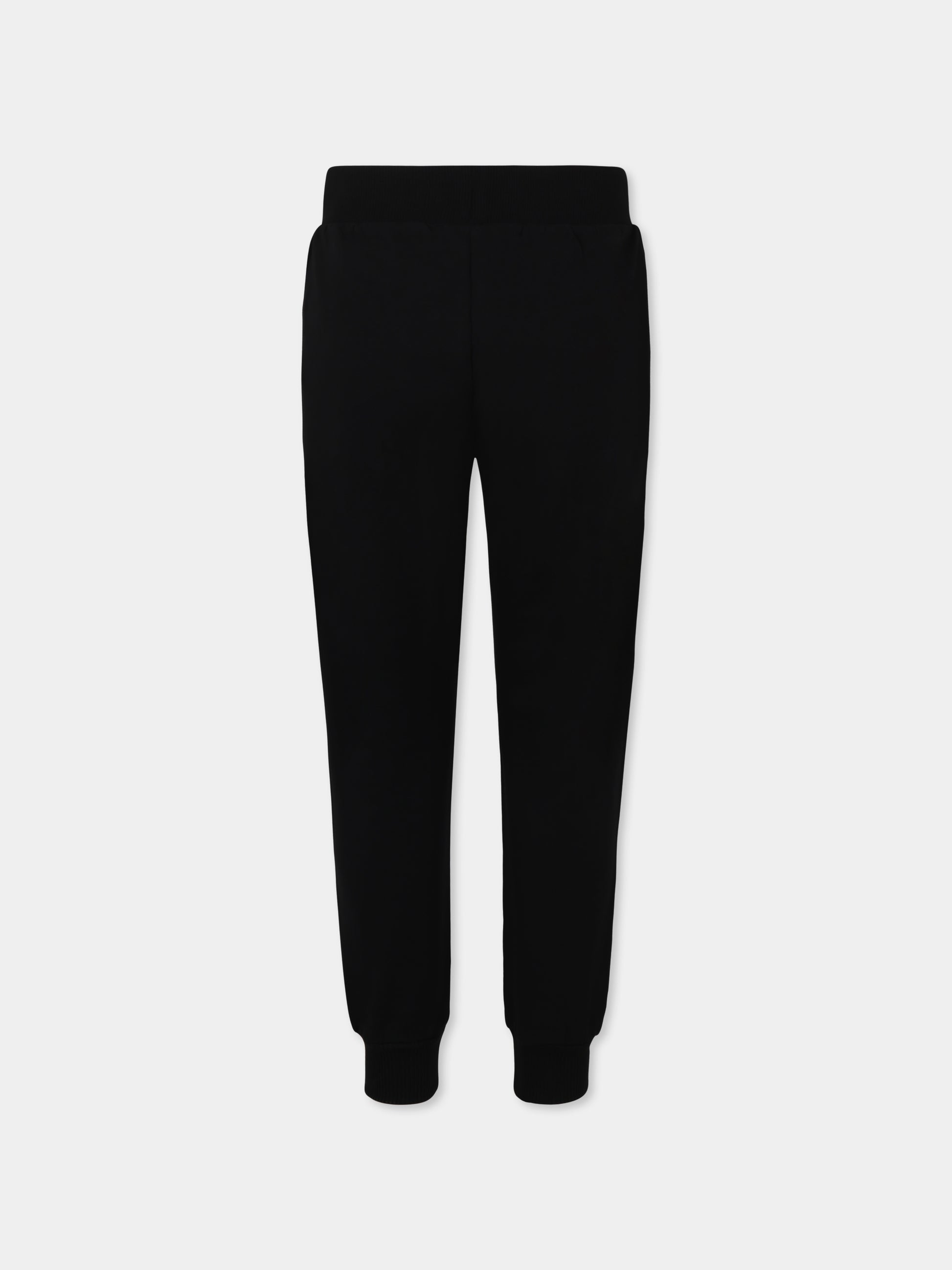 Pantaloni neri per bambini con logo,Moschino Kids,HUP08G LDA11 60100