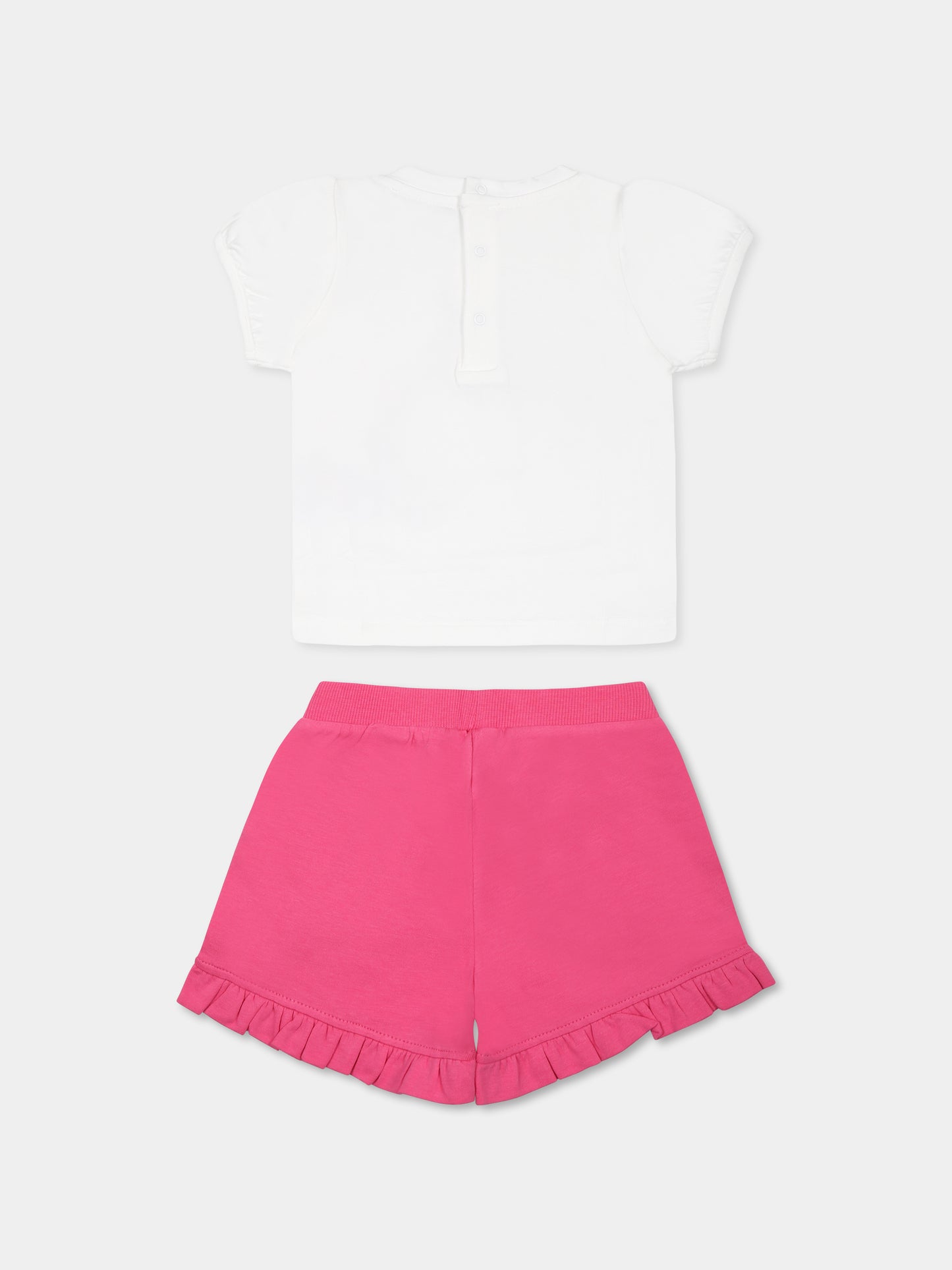 Multicolor suit for baby girl with Teddy Bear