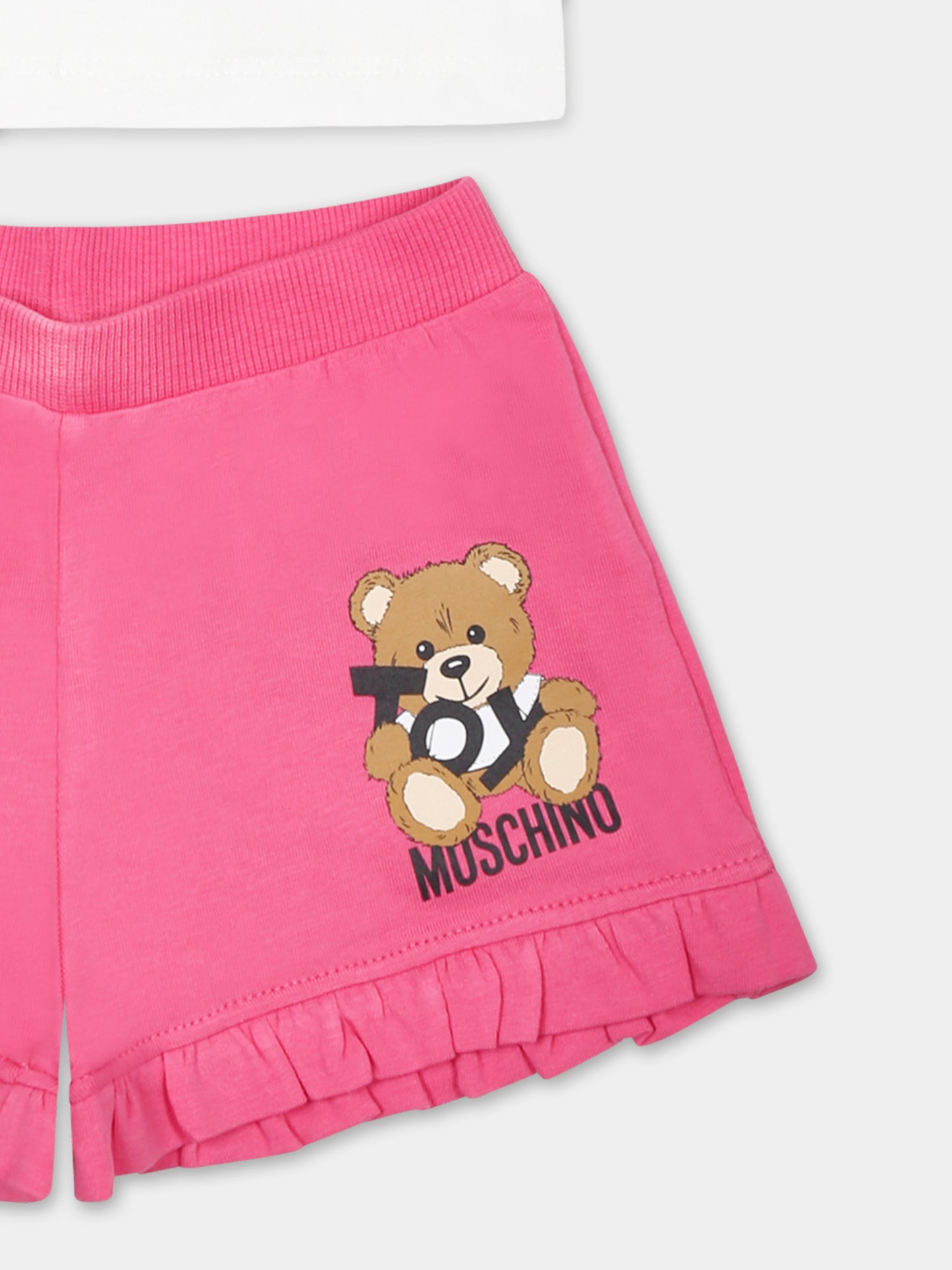 Multicolor suit for baby girl with Teddy Bear