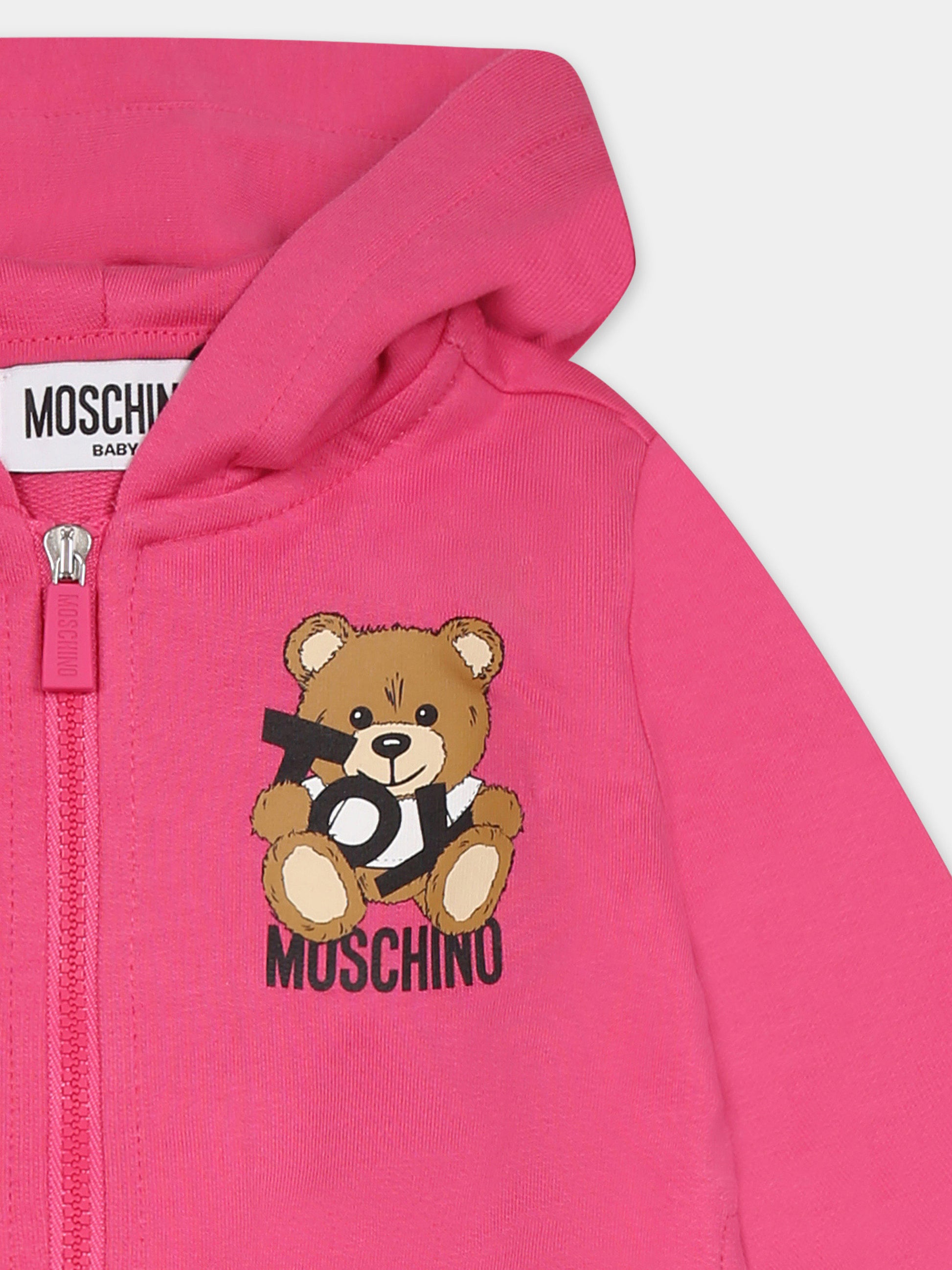Completo fucsia per neonata con Teddy Bear,Moschino Kids,MMK04R LCA19 50533