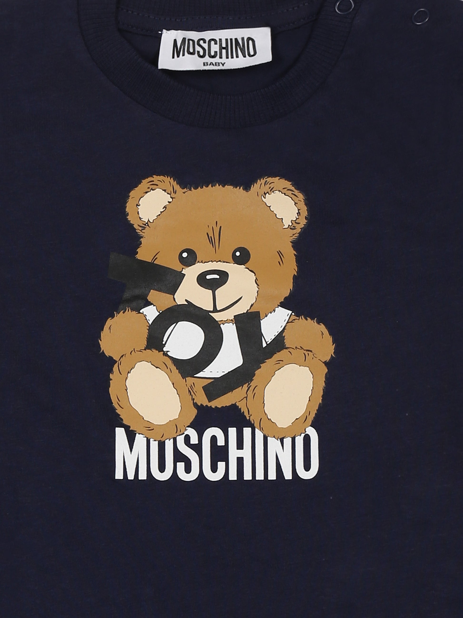 T-shirt blu per neonato con Teddy Bear,Moschino Kids,MNM047 LAA03 40016