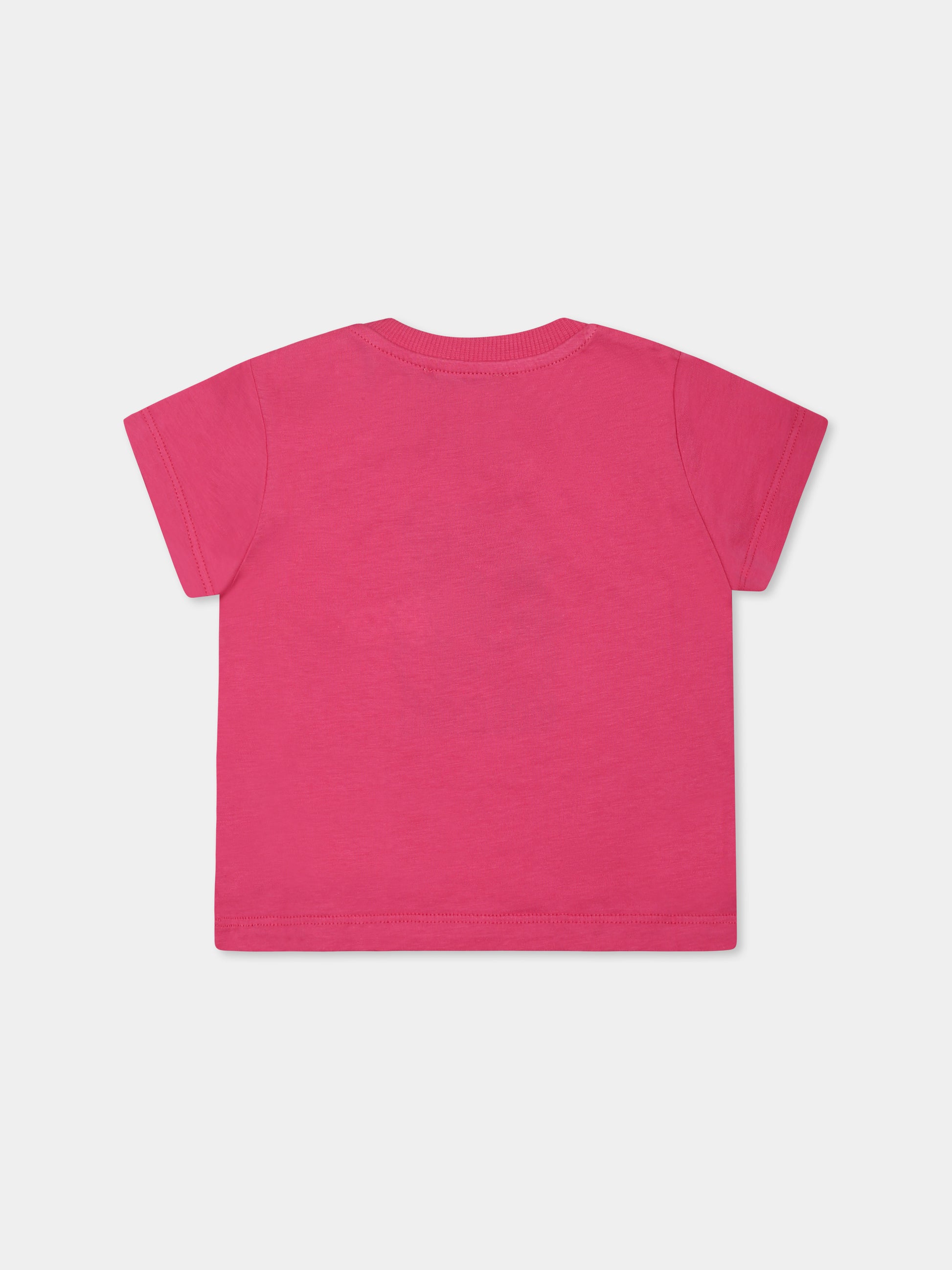 T-shirt fucsia per neonata con Teddy Bear,Moschino Kids,MNM047 LAA03 50533