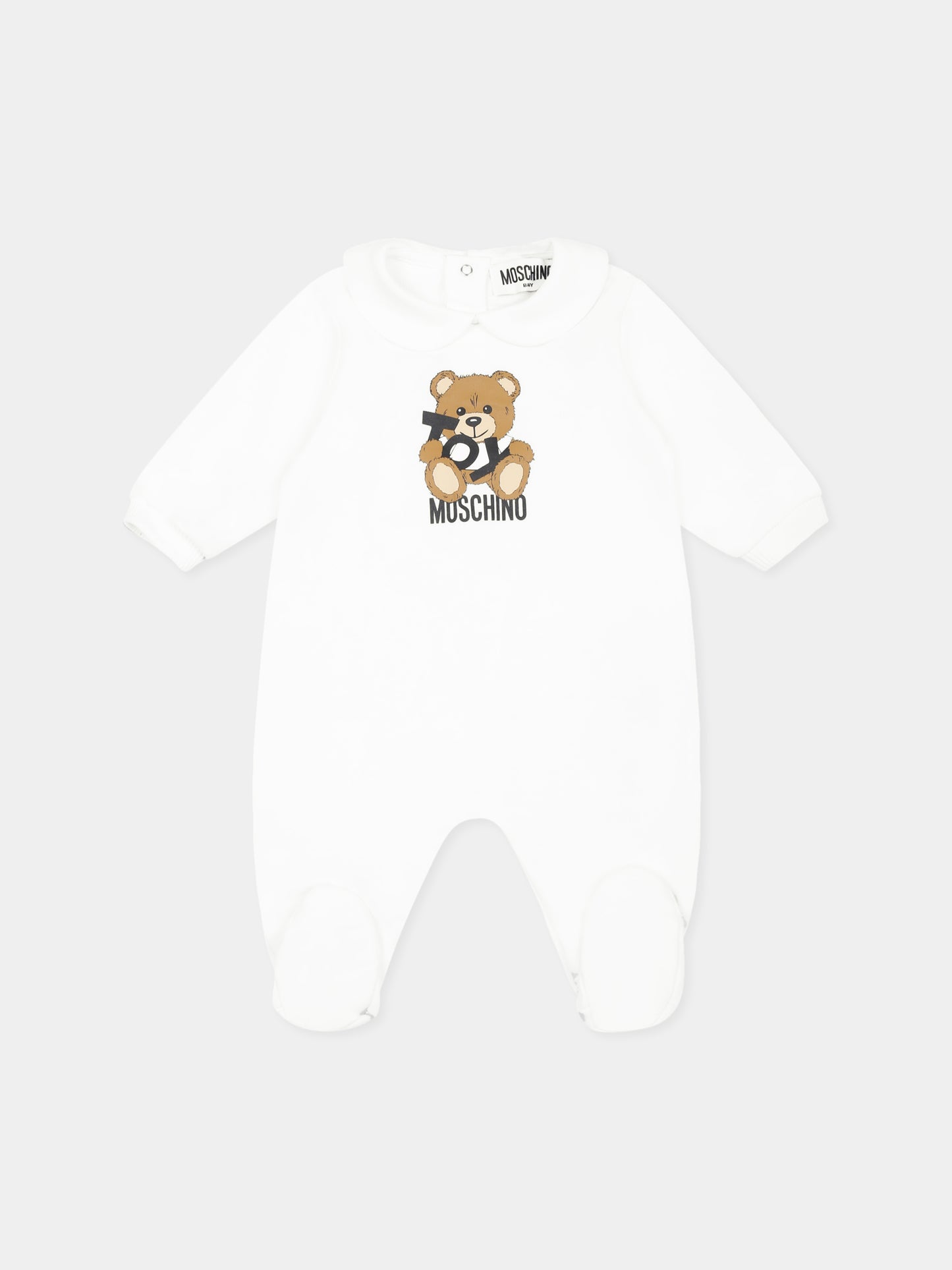 Set avorio per neonati con Teddy Bear e logo,Moschino Kids,MNY04G LCA19 10101