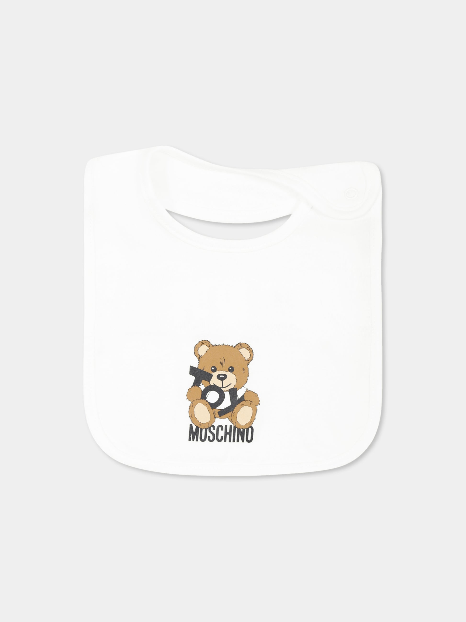 Set avorio per neonati con Teddy Bear e logo,Moschino Kids,MNY04G LCA19 10101