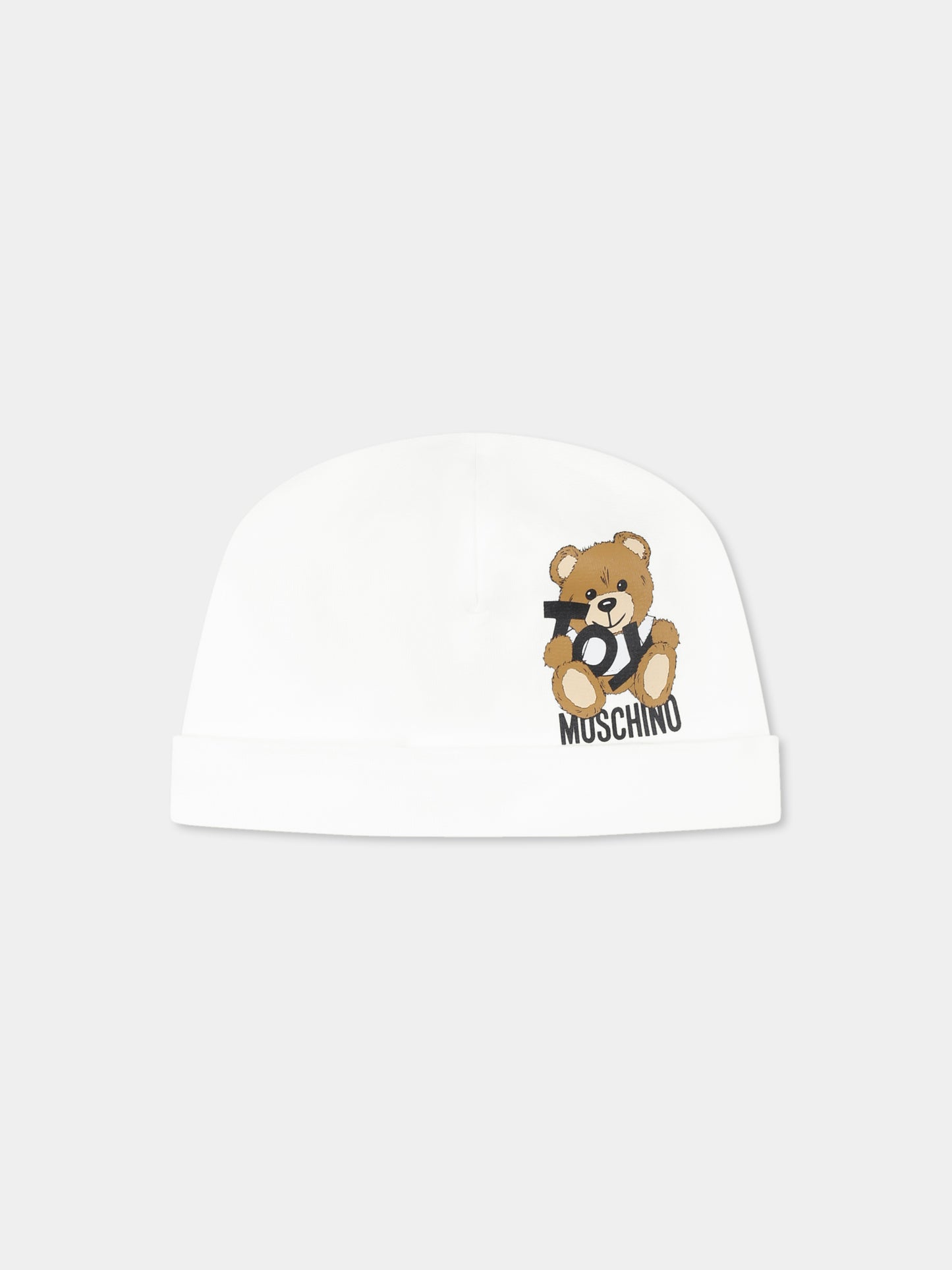 Set avorio per neonati con Teddy Bear e logo,Moschino Kids,MNY04G LCA19 10101