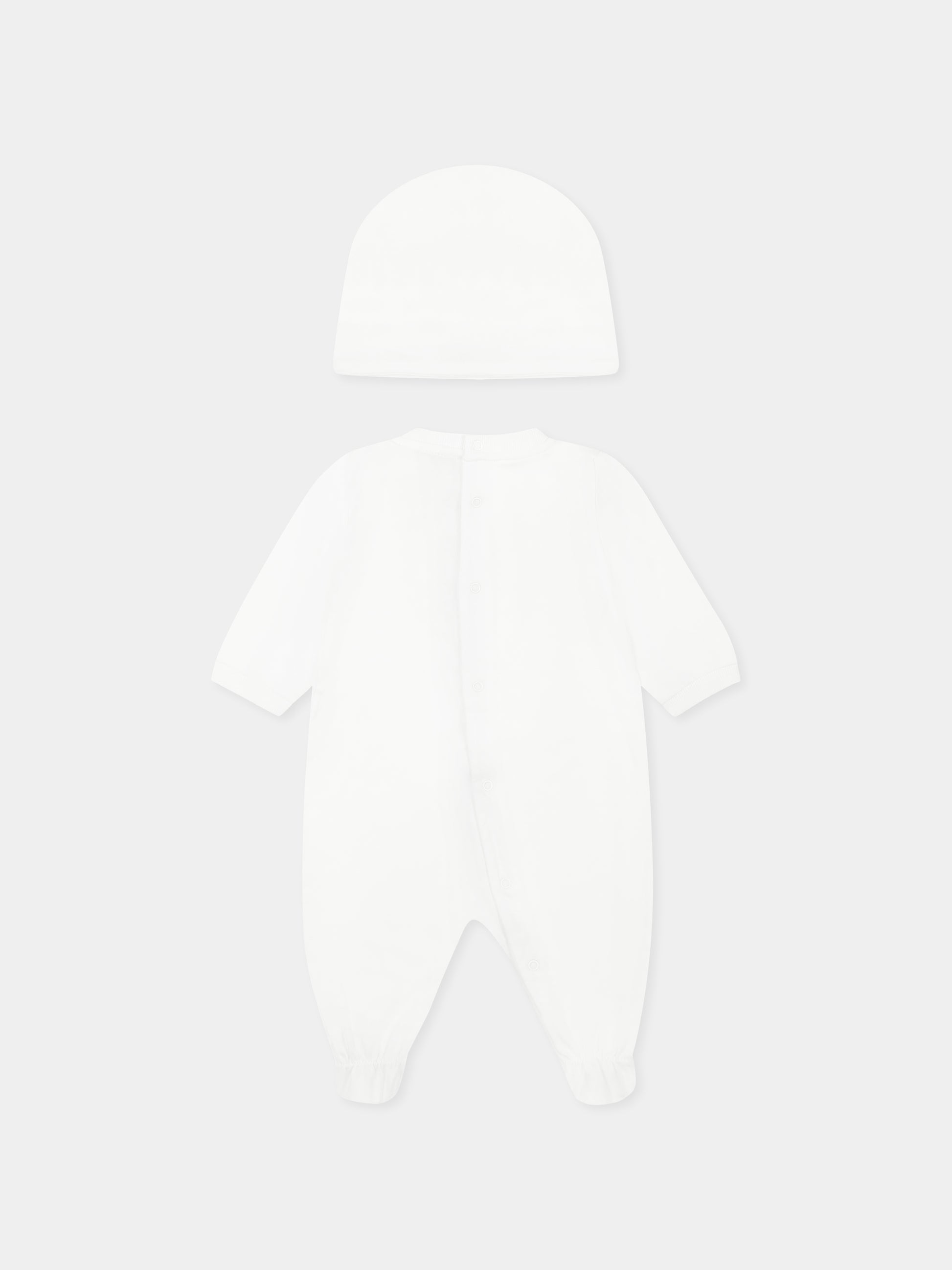 Set tutina bianco per neonati con tre Teddy Bears,Moschino Kids,MOY05Z LAA03 10101