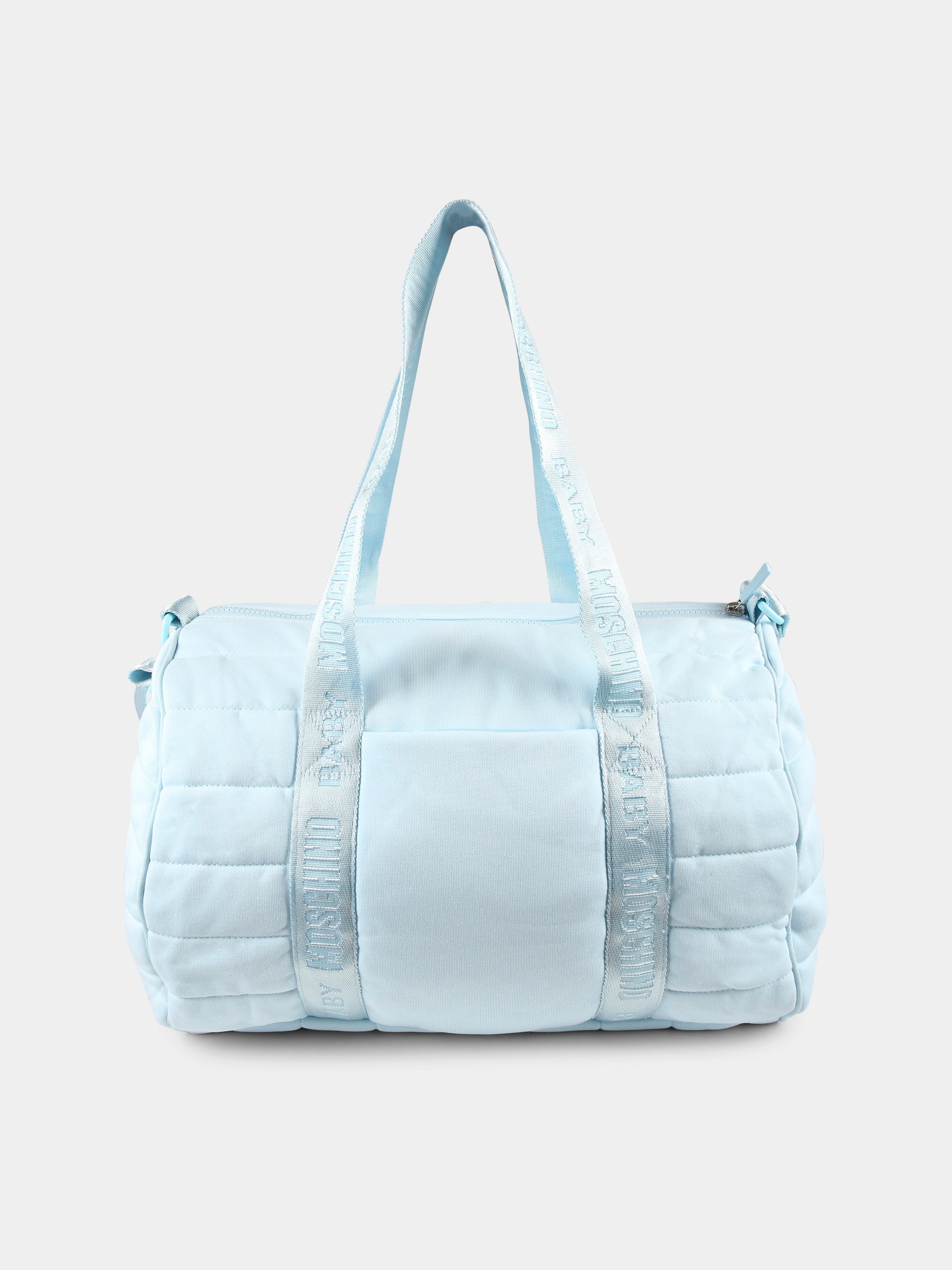 Borsa mamma celeste per neonato con Teddy Bear e arcobaleno,Moschino Kids,MPX03P LCA26 40304