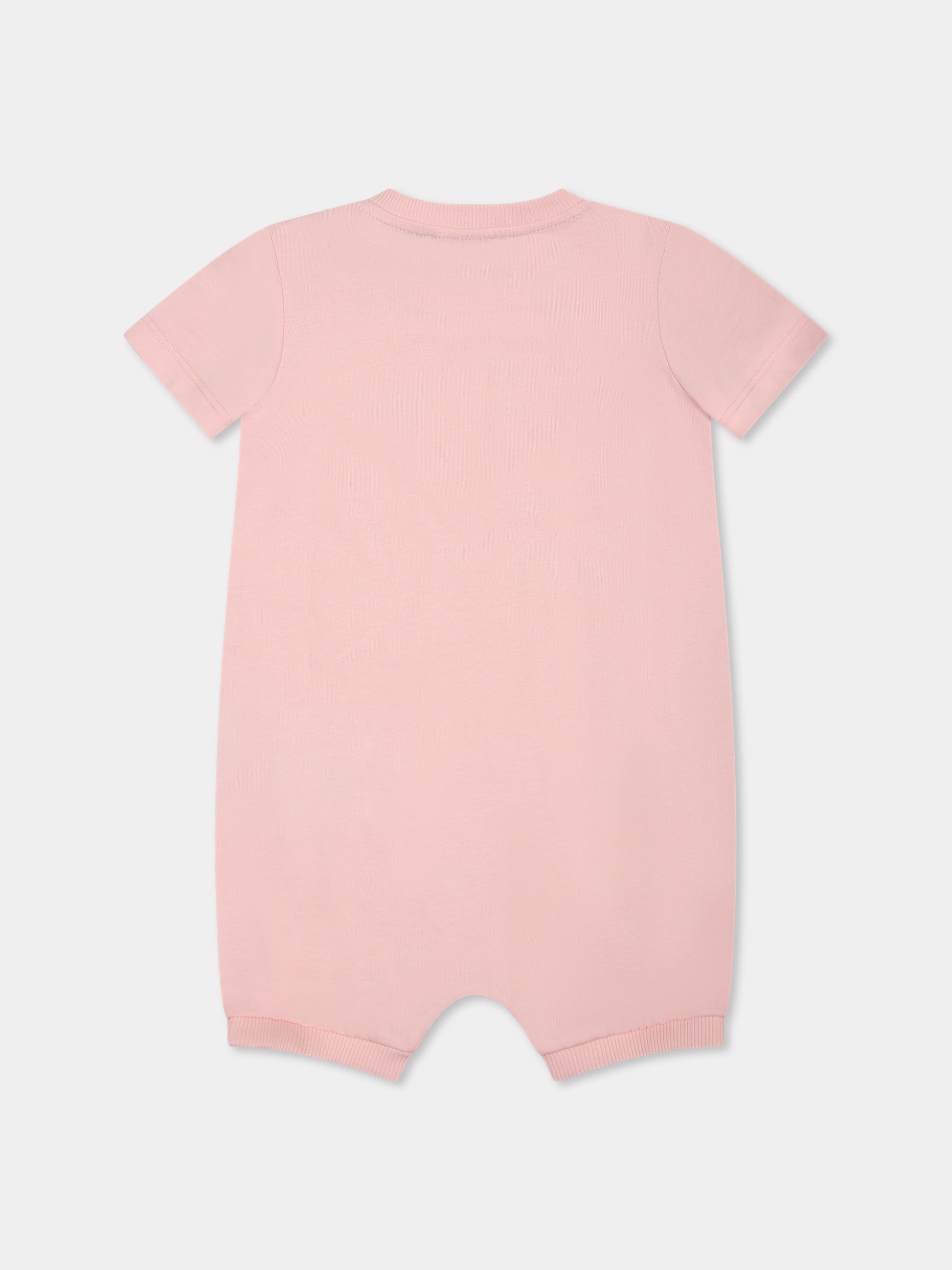 Pagliaccetto rosa per neonata con Teddy Bear e logo,Moschino Kids,MPY022 LAA02 50209