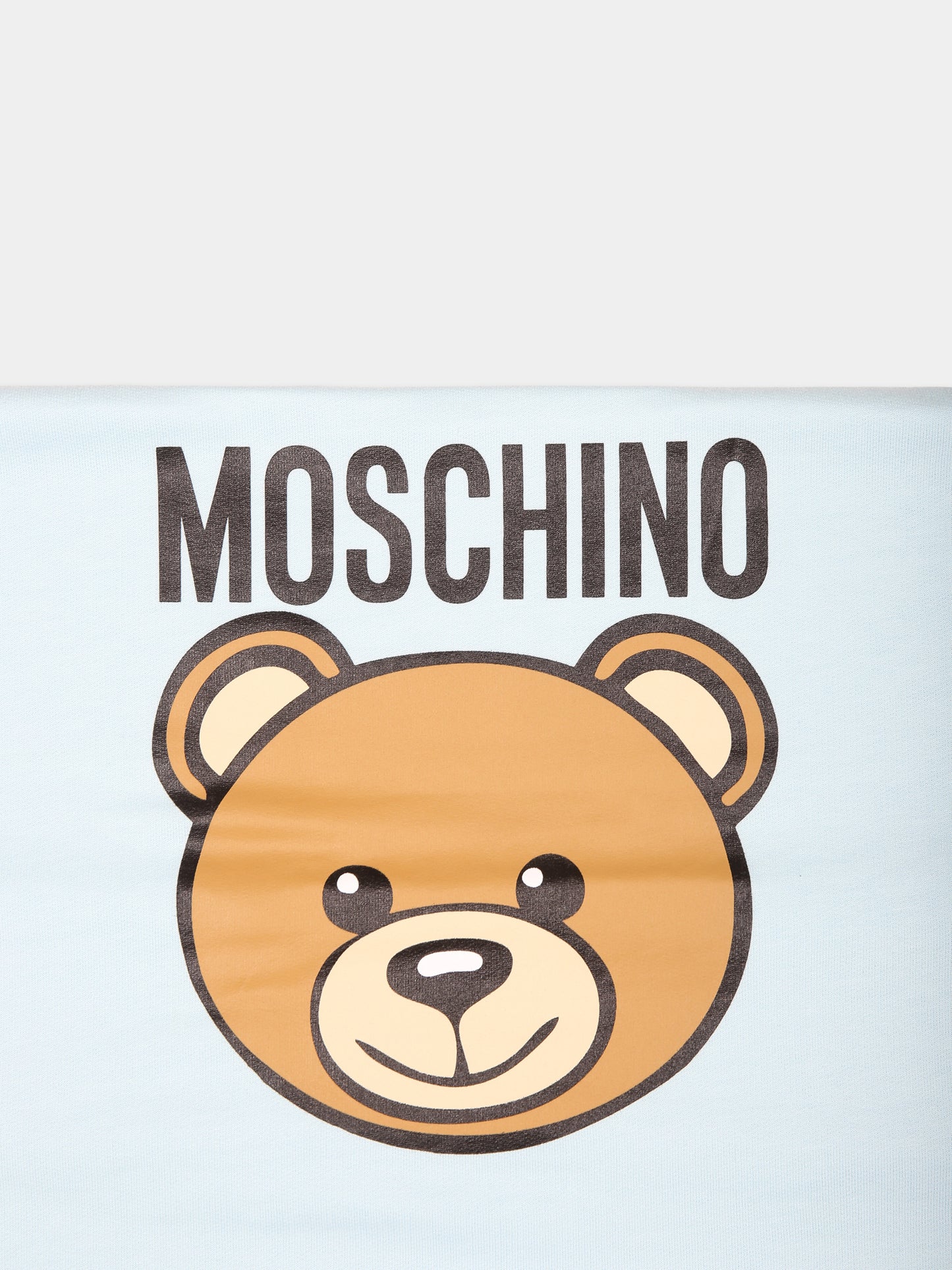 Coperta celeste per neonato con Teddy Bear e logo,Moschino Kids,MUB00J LCA19 40304