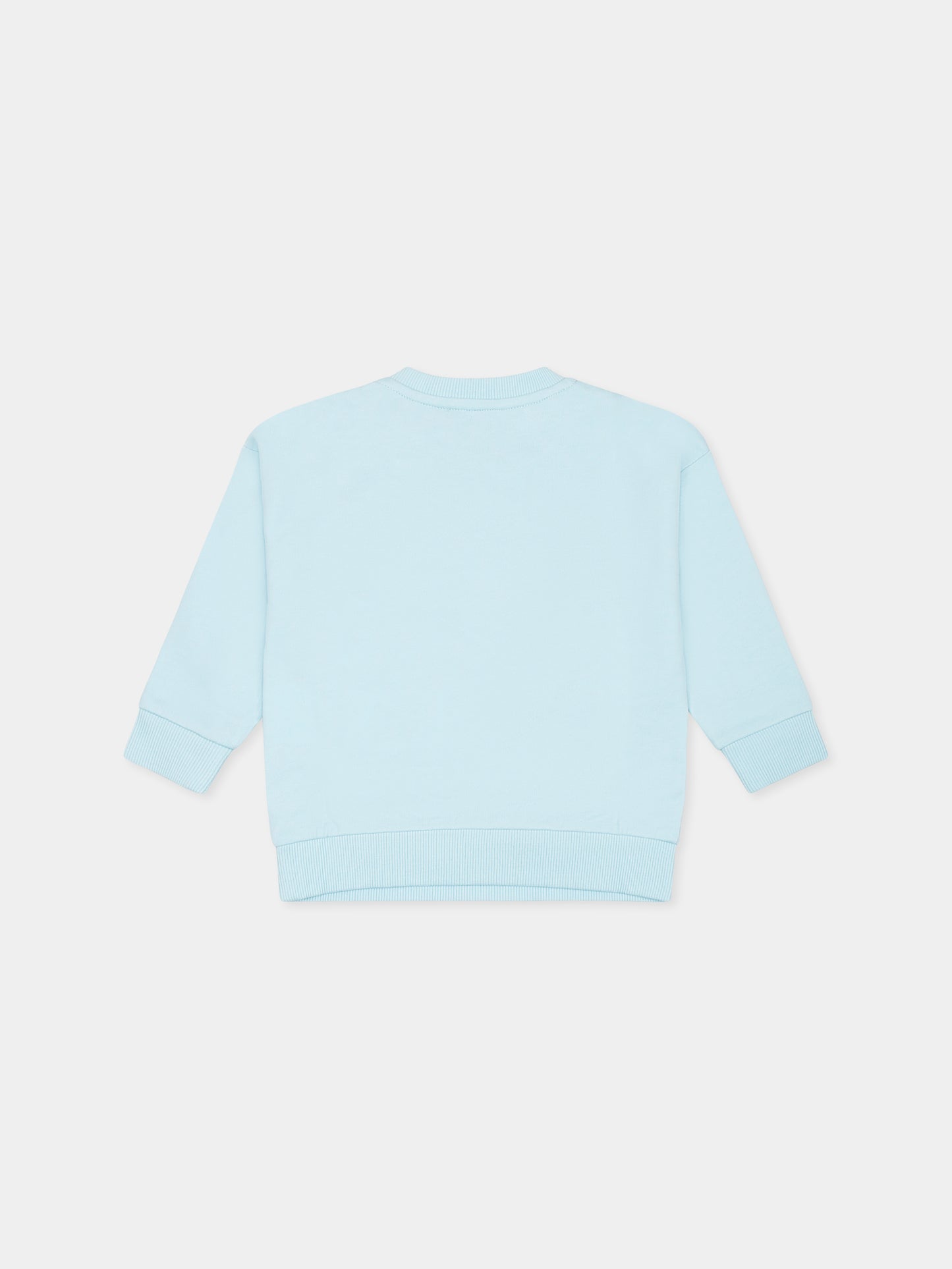 Light blue sweatshirt for baby boy with logo