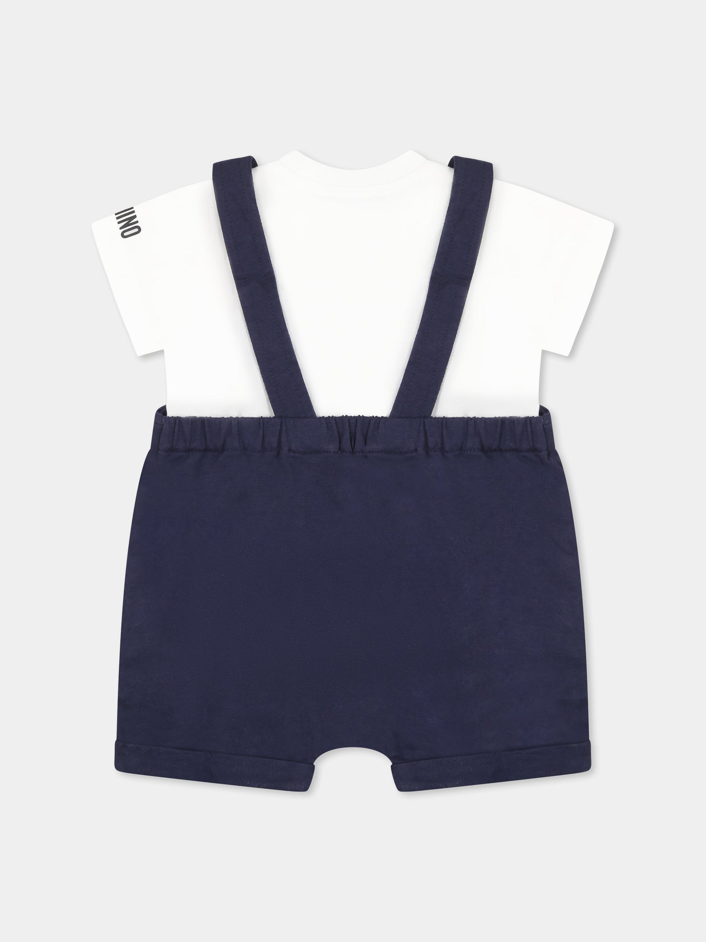 Salopette blu per neonato con Teddy Bear,Moschino Kids,MUG01G LCA19 83240