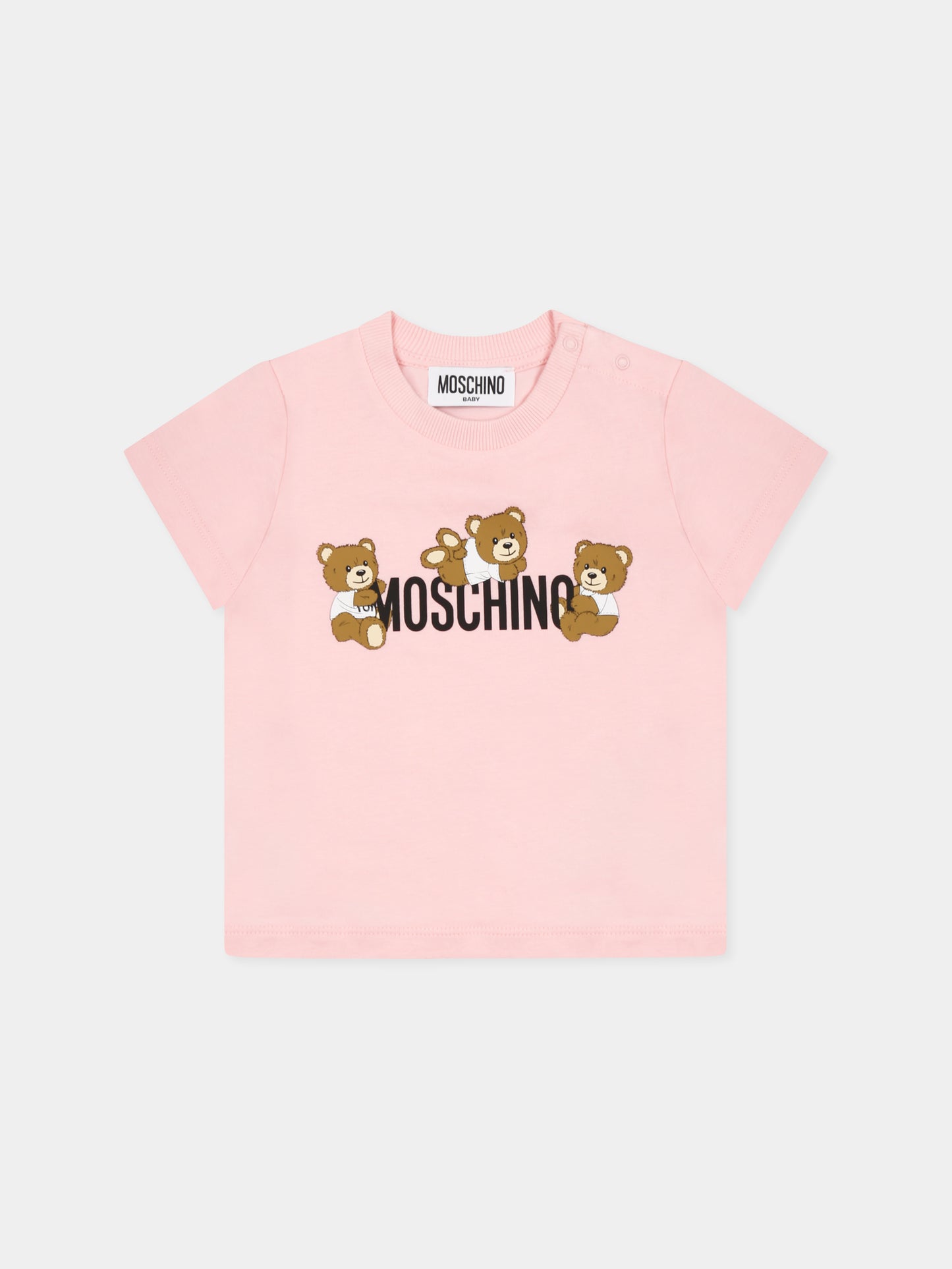 Pink t-shirt for baby girl with Teddy Bears