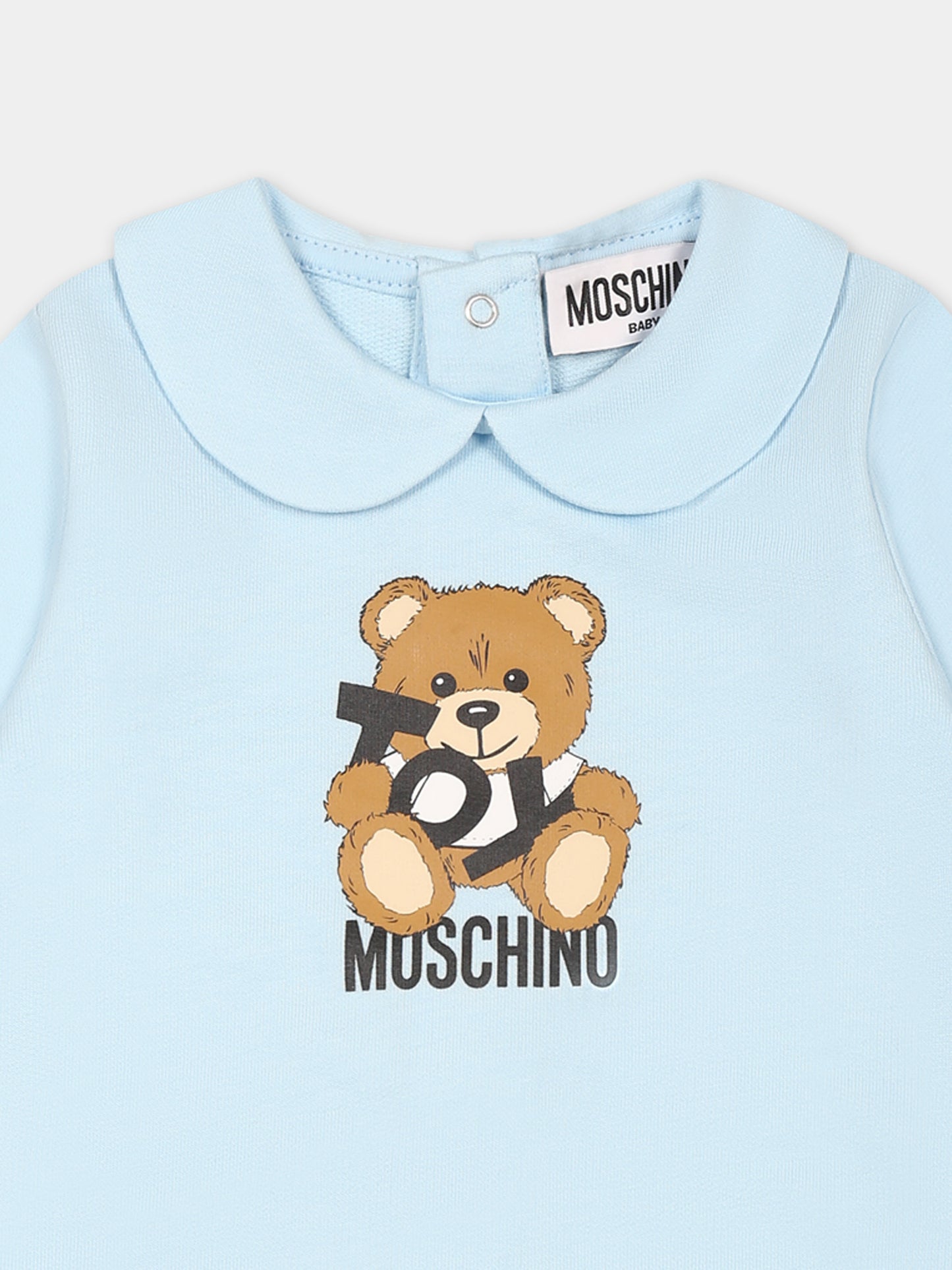 Tutina celeste per neonato con Teddy Bear,Moschino Kids,MUT048 LCA19 40304