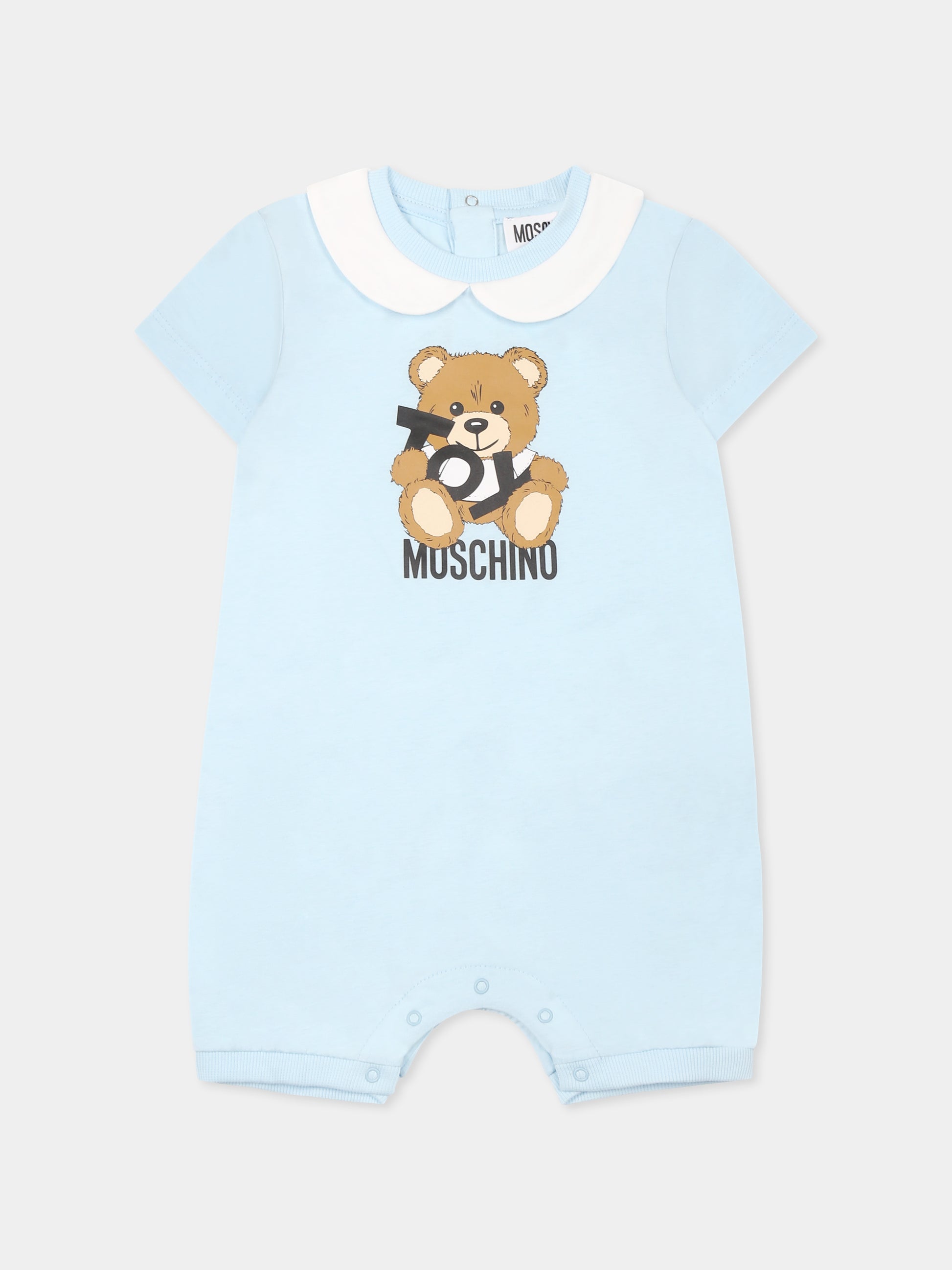 Pagliaccetto celeste per neonato con Teddy Bear,Moschino Kids,MUT049 LAA03 40304