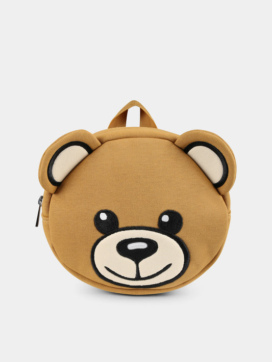 Zaino marrone per bambini a forma di Teddy Bear,Moschino Kids,MUX054 LCA26 20327