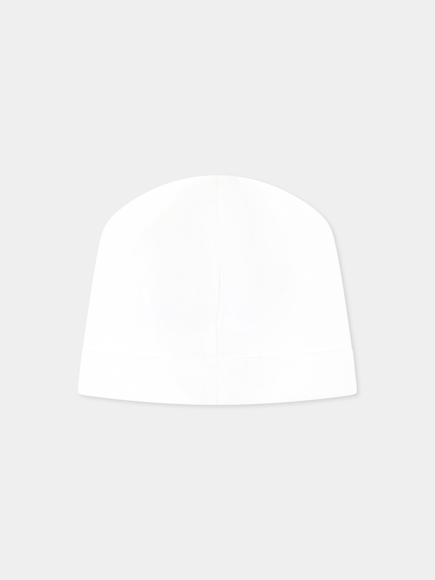 Berretto bianco per neonati con Teddy Bear e logo,Moschino Kids,MUX05A LBA00 10101