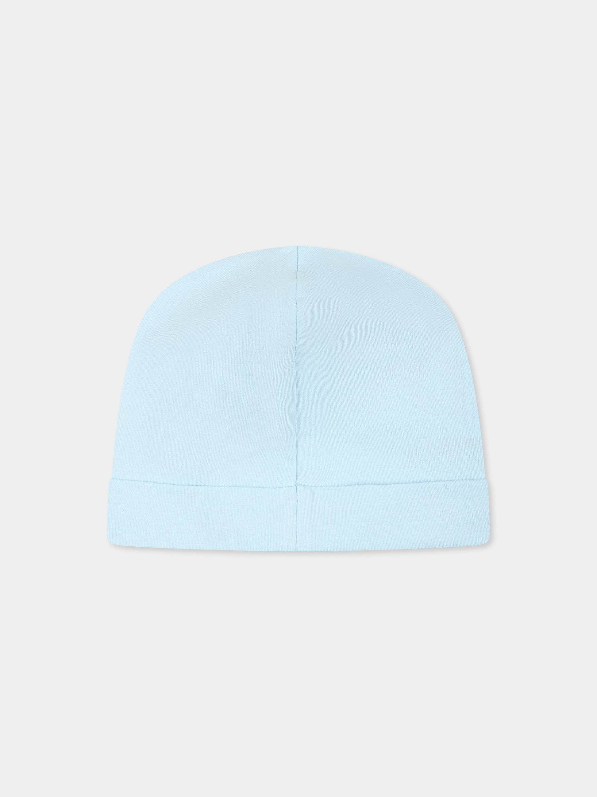 Berretto celeste per neonato con Teddy Bear e logo,Moschino Kids,MUX05A LBA00 40304