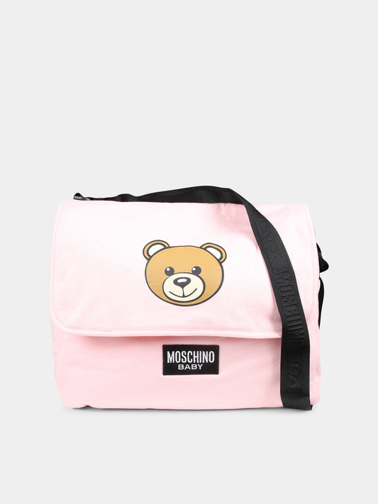 Borsa mamma rosa per neonata con Teddy Bear,Moschino Kids,MUX05B LCA19 50209