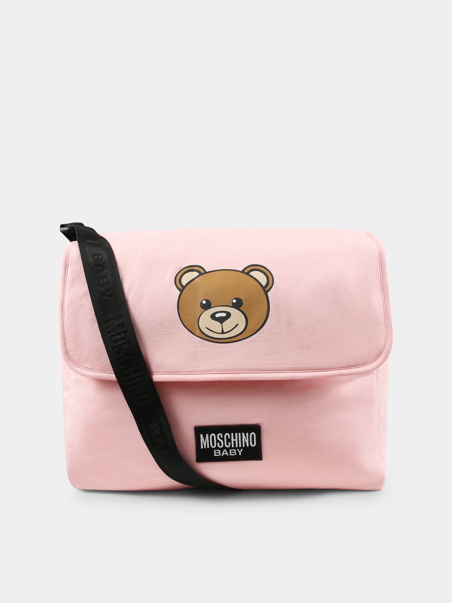 Pink changing bag for baby girl with Teddy Bear