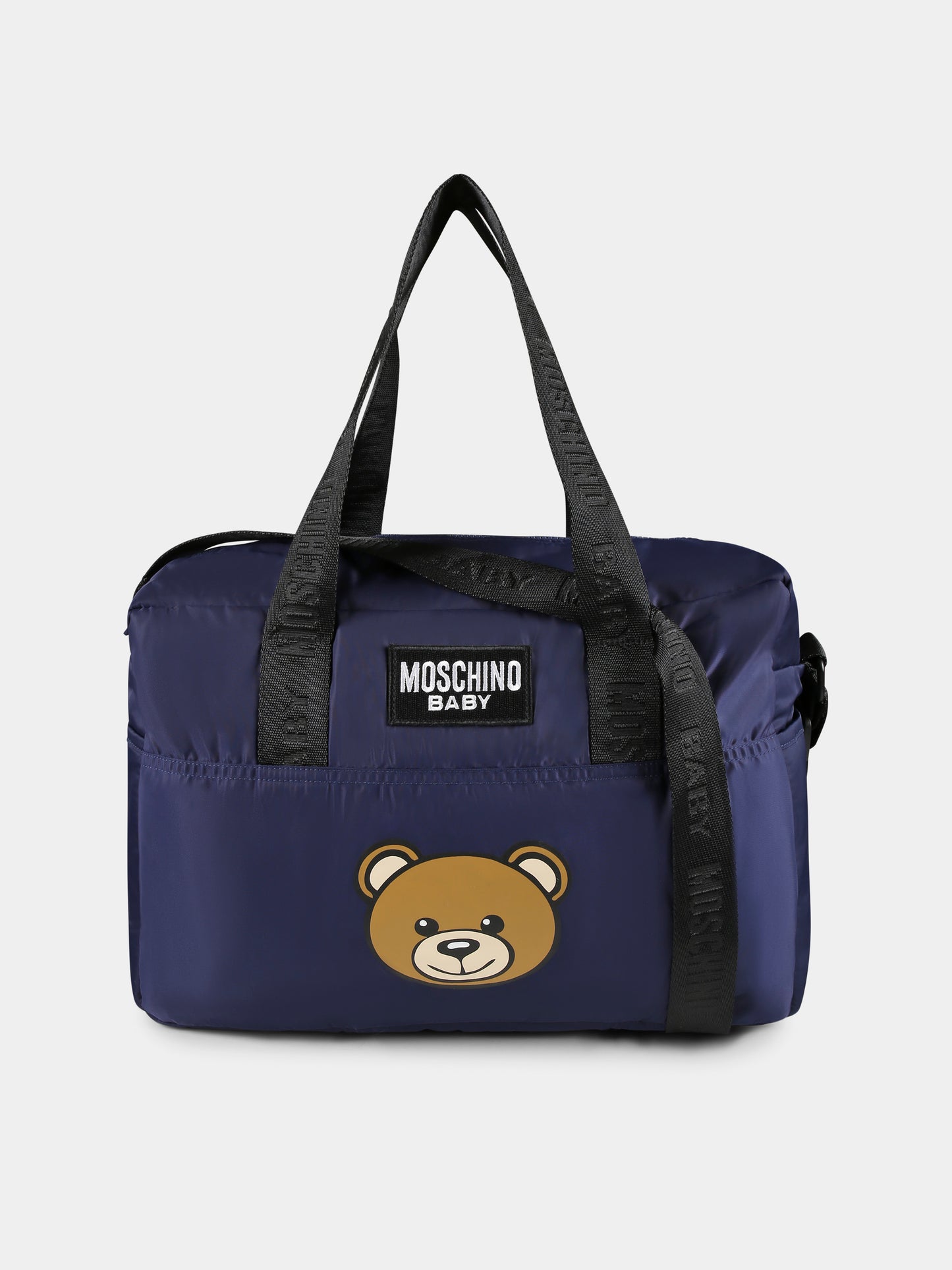 Borsa mamma blu per neonato con Teddy Bear,Moschino Kids,MUX05C L3A89 40016